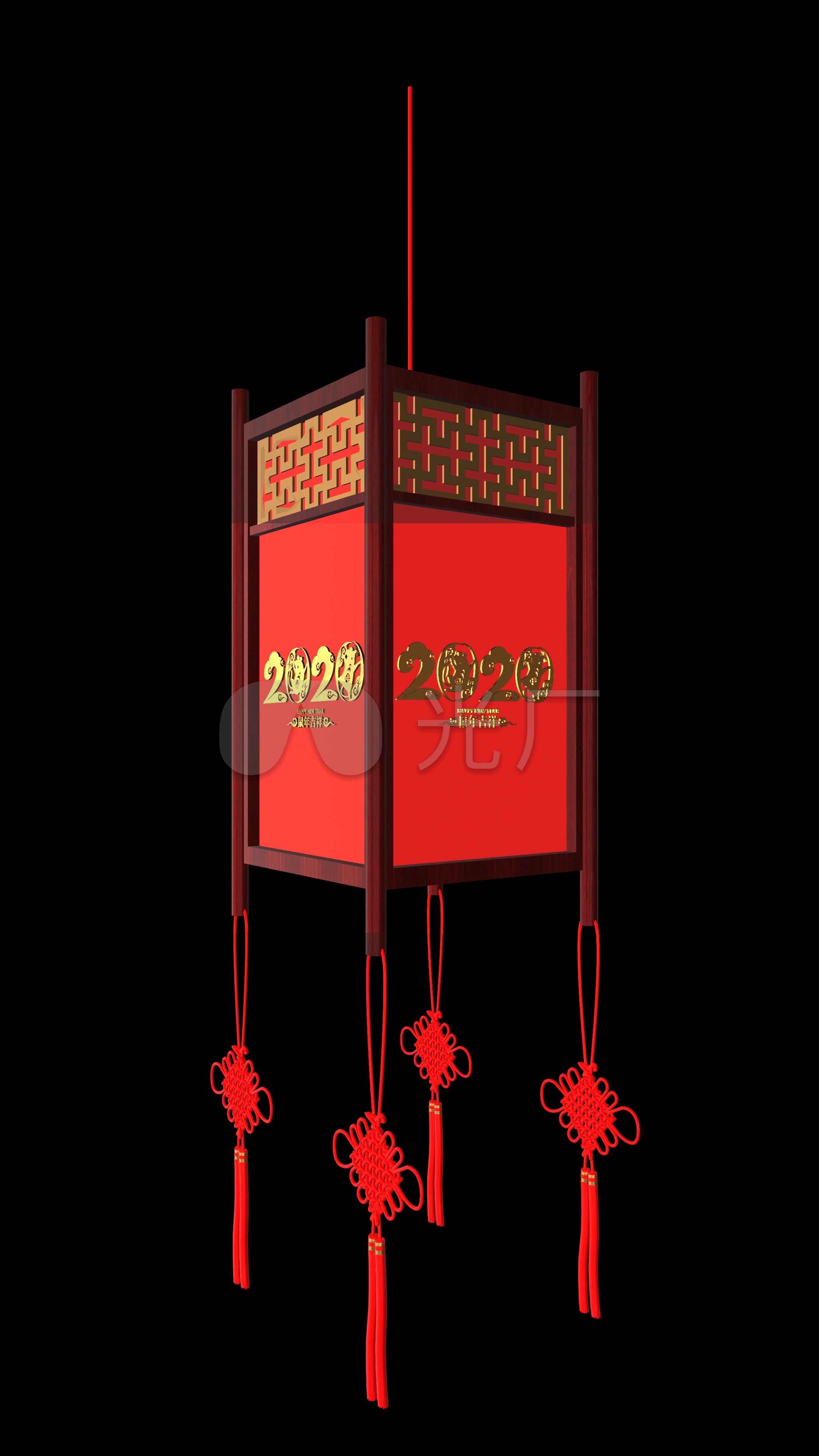 4k透明通道2020年红灯笼视频素_2160x3840_高清视频素材下载(编号