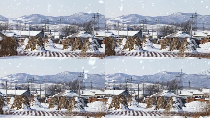 东北农村雪景