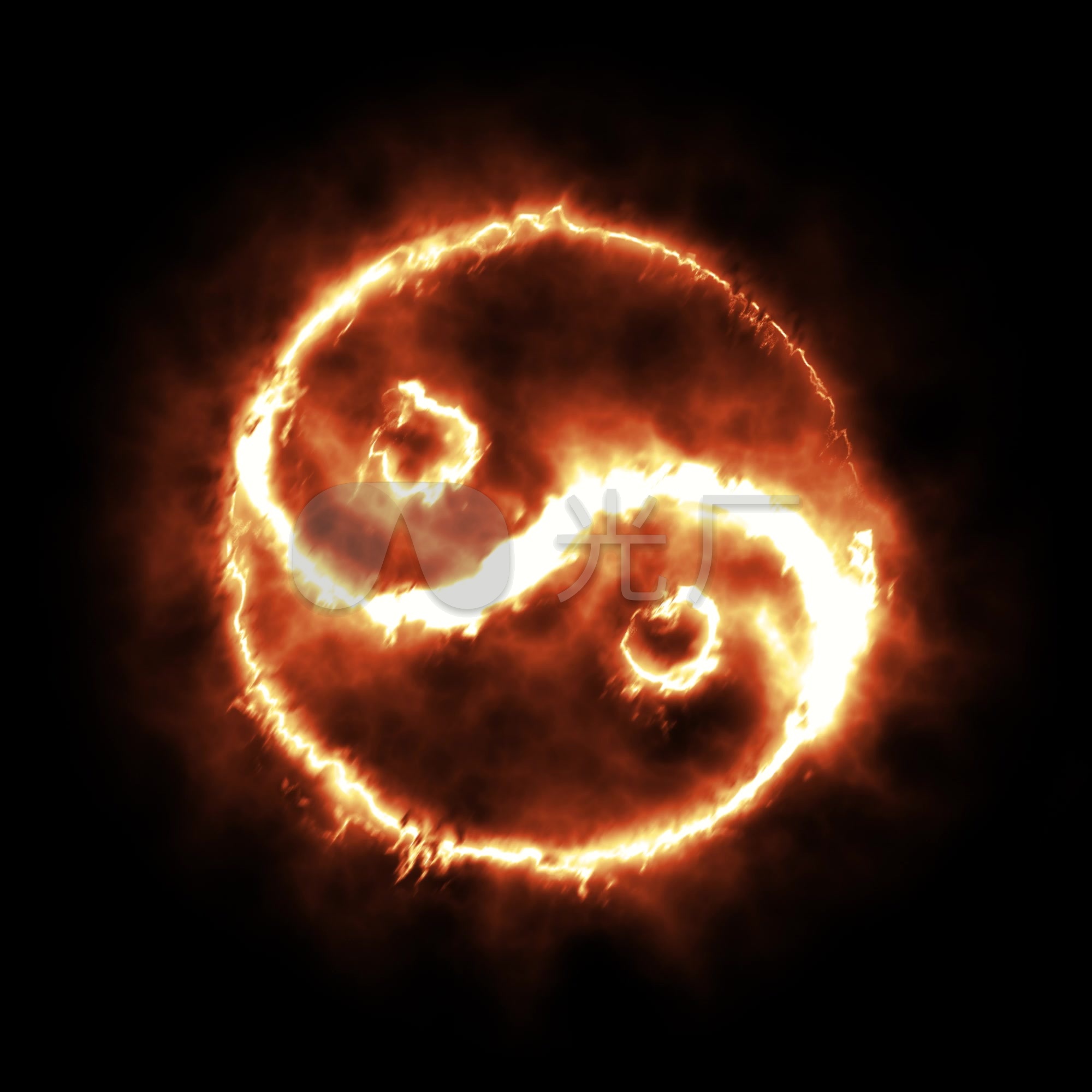 太极火焰图_2000x2000_高清视频素材下载(编号:)_影视