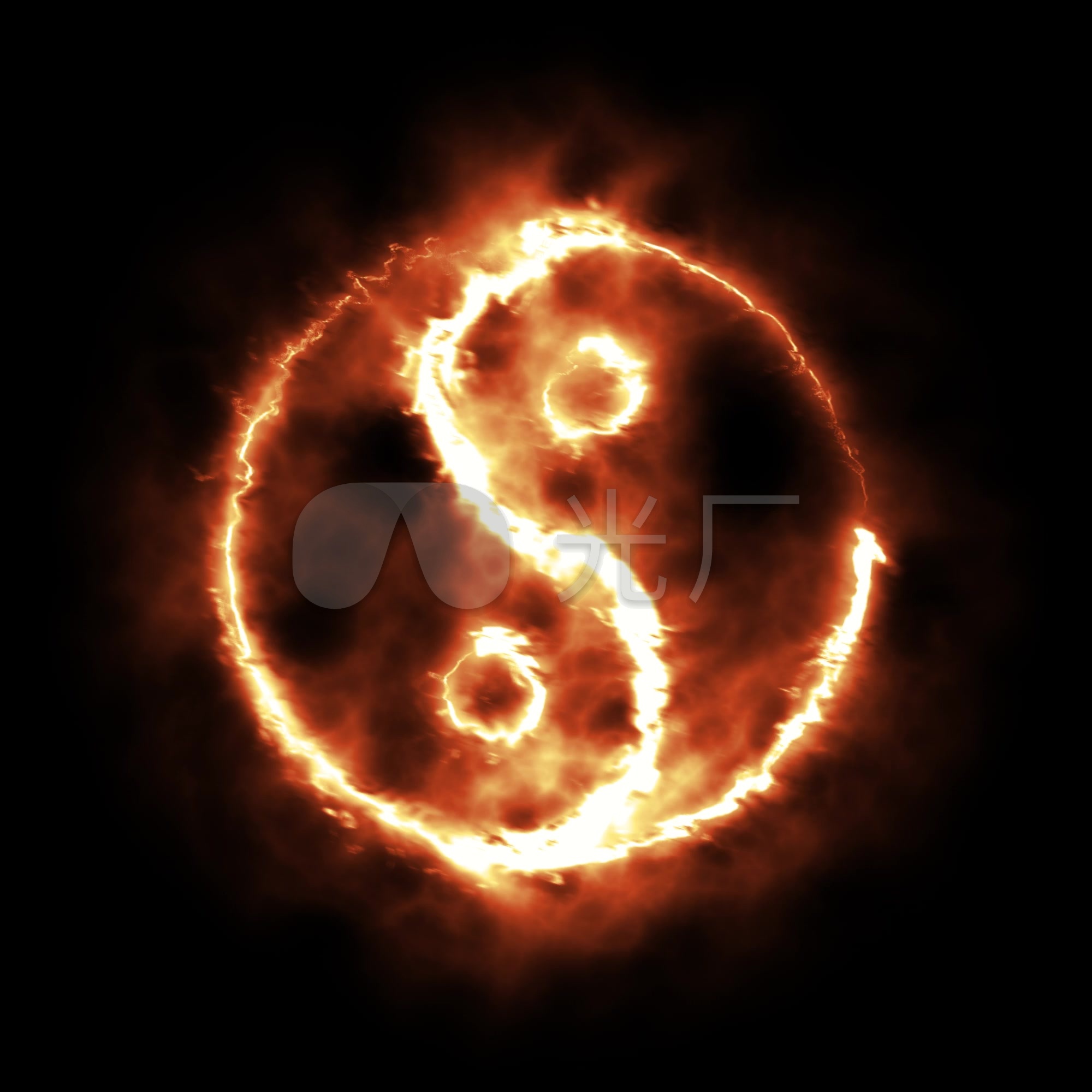 太极火焰图_2000x2000_高清视频素材下载(编号:)_影视