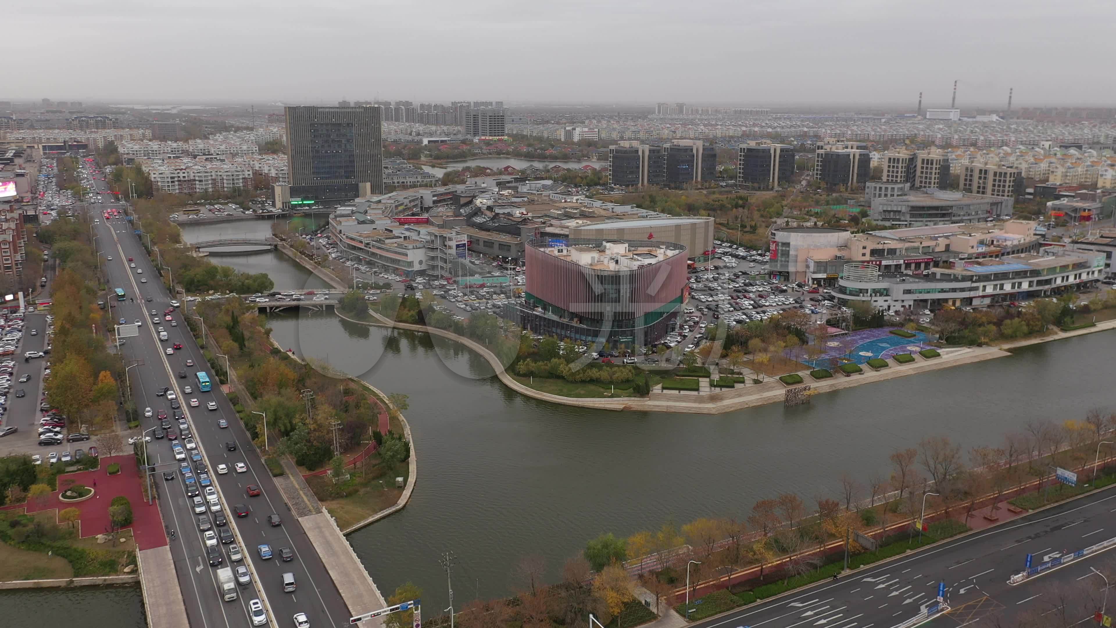 4k-原素材-东营银座城市广场航拍_3840x2160_高清视频