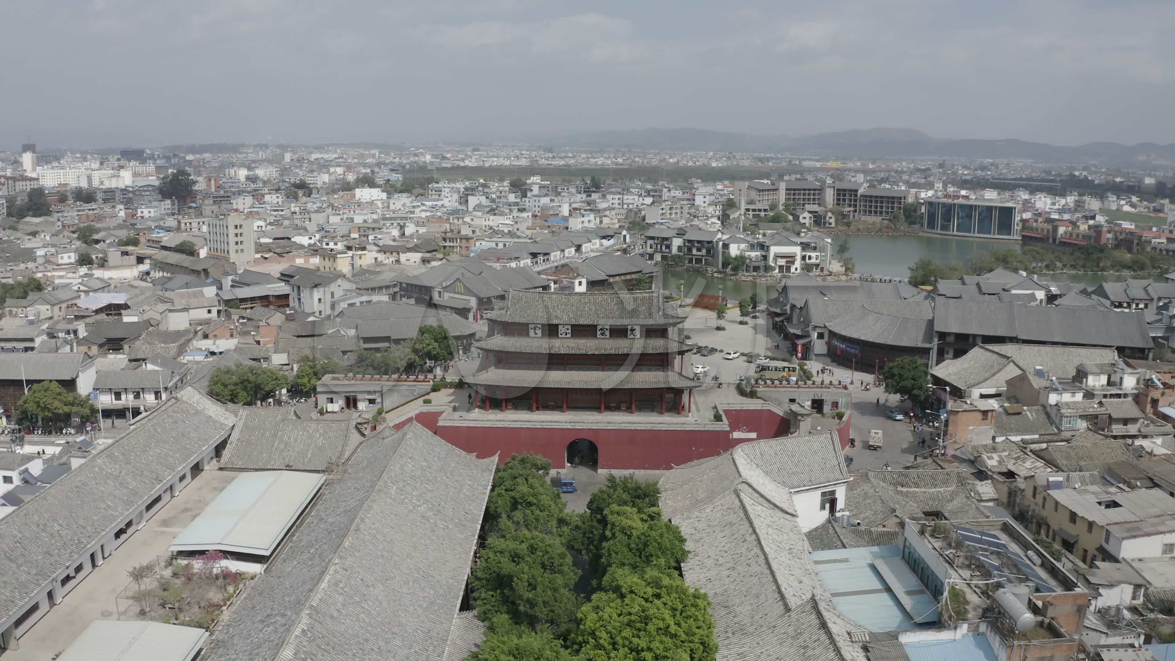 云南建水古城东门航拍-44k