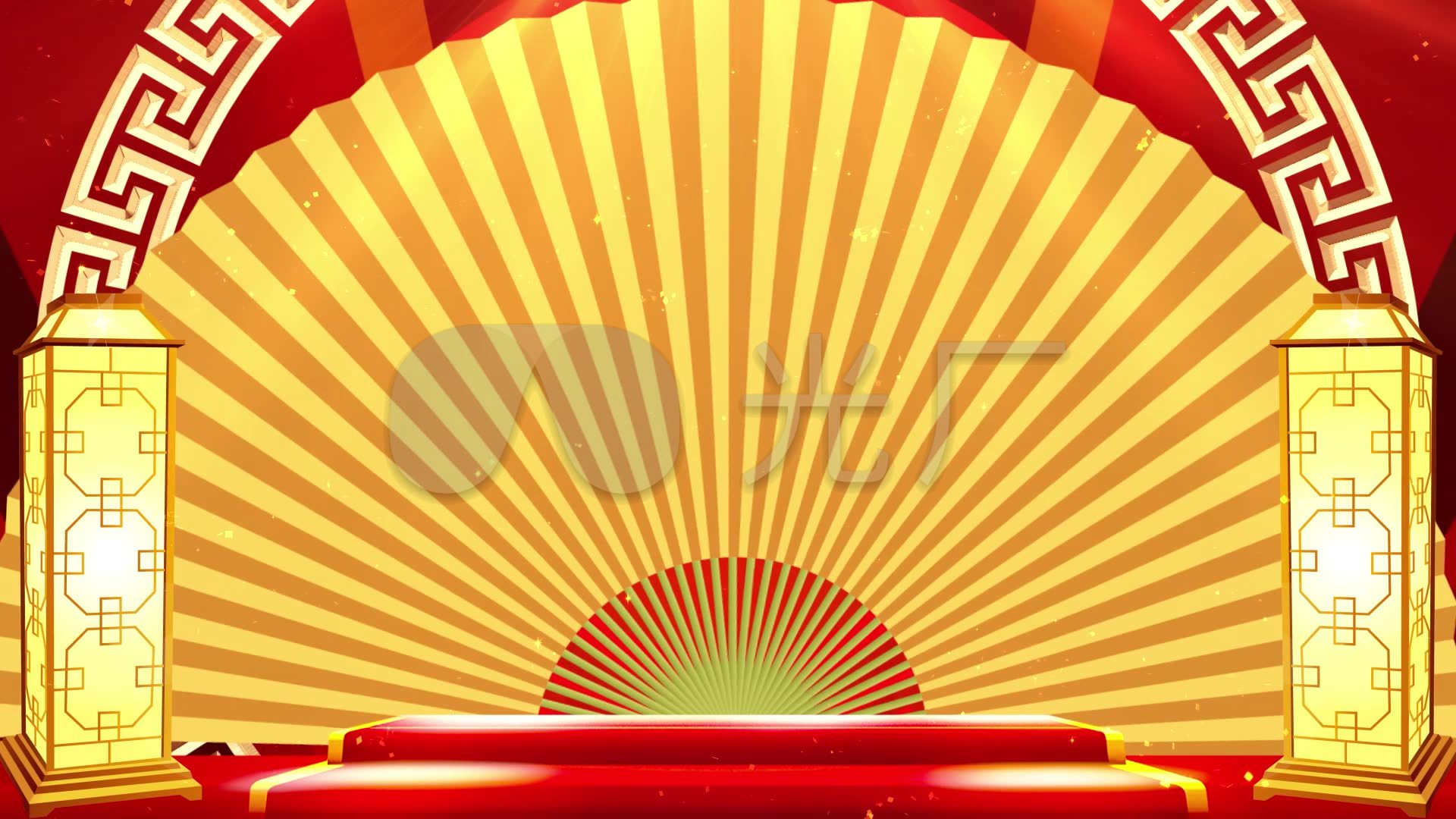 中国风折扇戏曲相声舞台背景视频