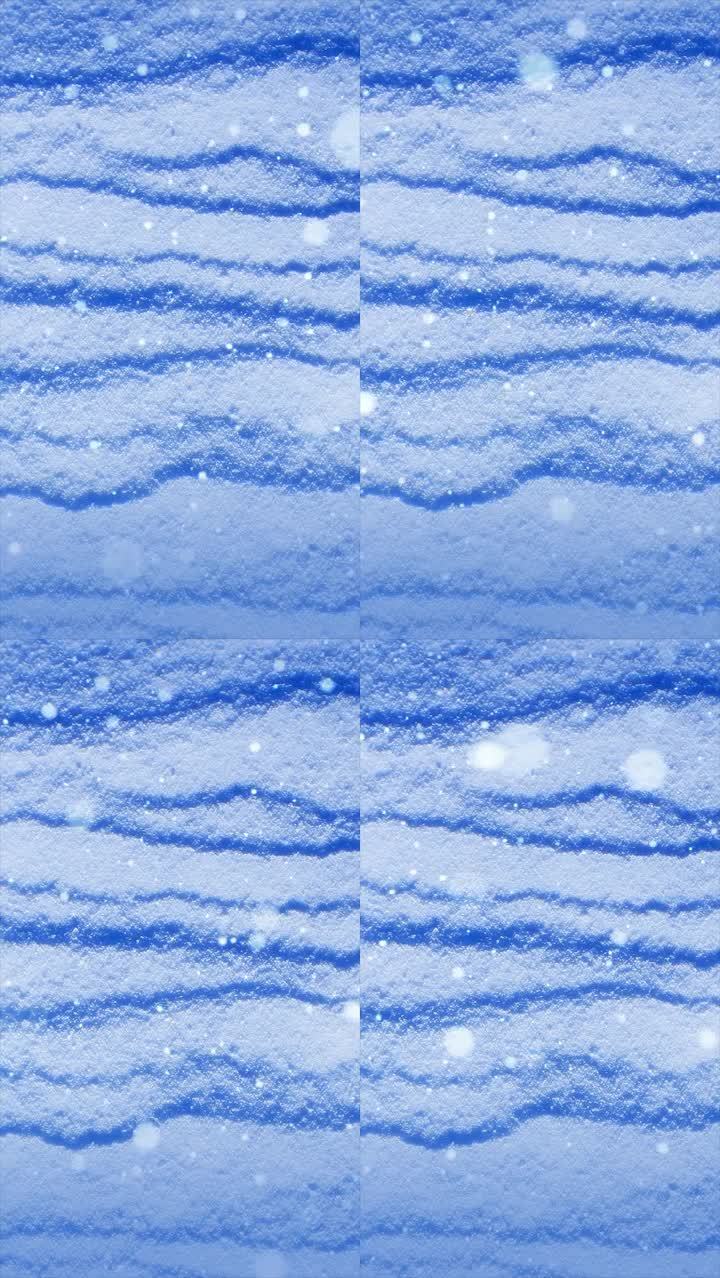 粒子雪花飘落蓝色雪地