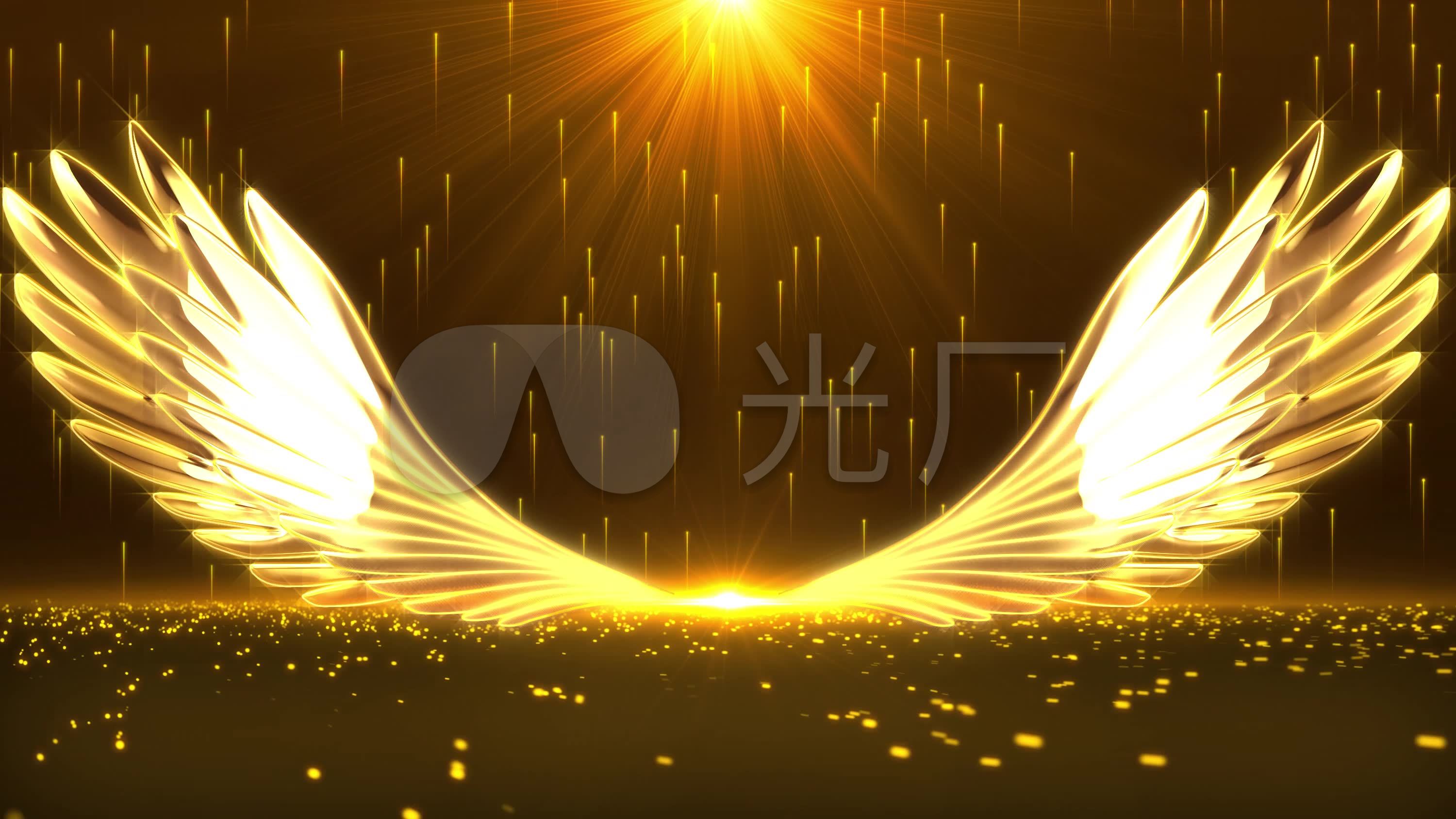 大屏超清翅膀舞台背景无缝循环播放