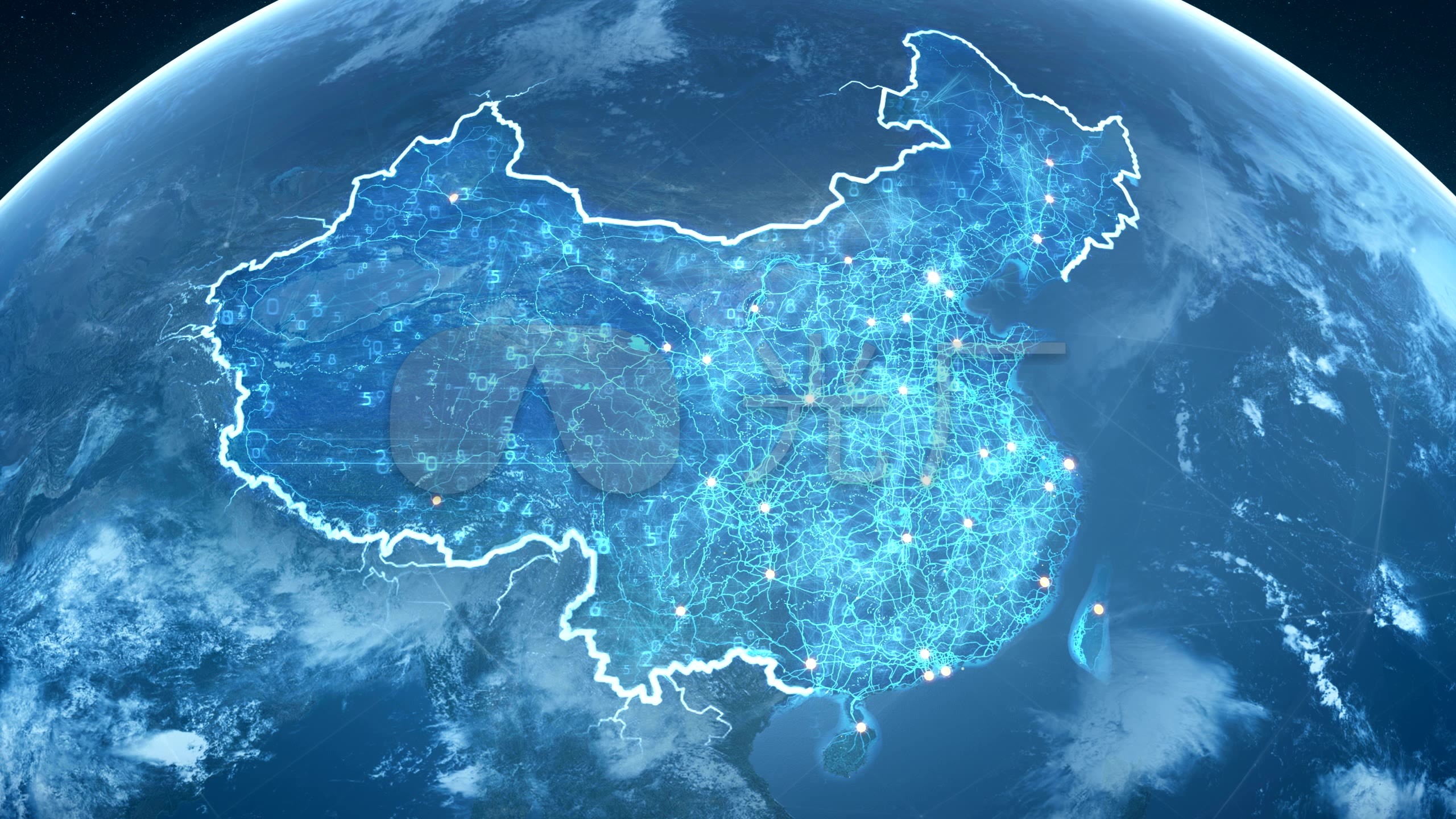中国地图数字地图版图中国大数_1_2560x1440_高清视频素材下载(编号