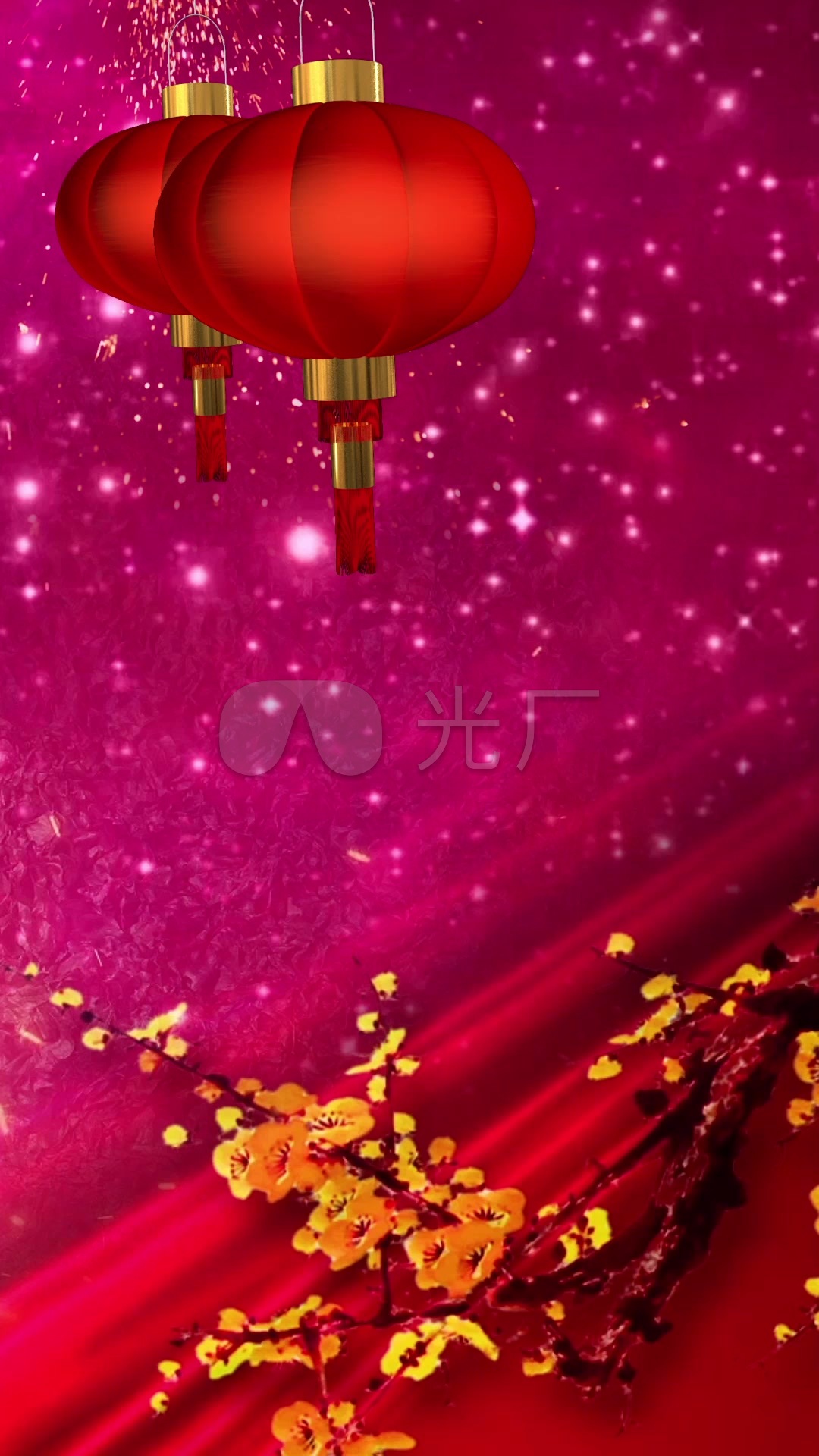 喜庆节日灯笼竖屏_1080x1920_高清视频素材下载(编号