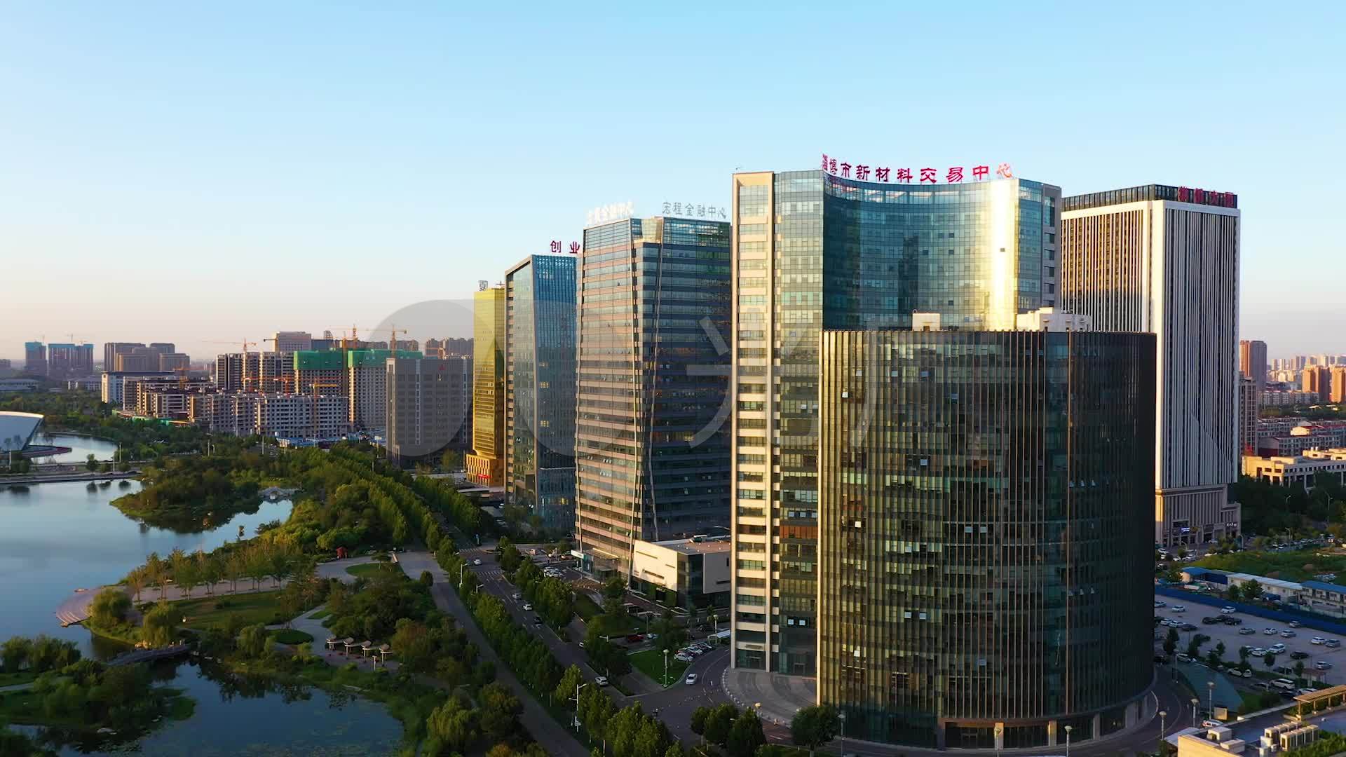 淄博高新区视频素材城市航拍夜景延时