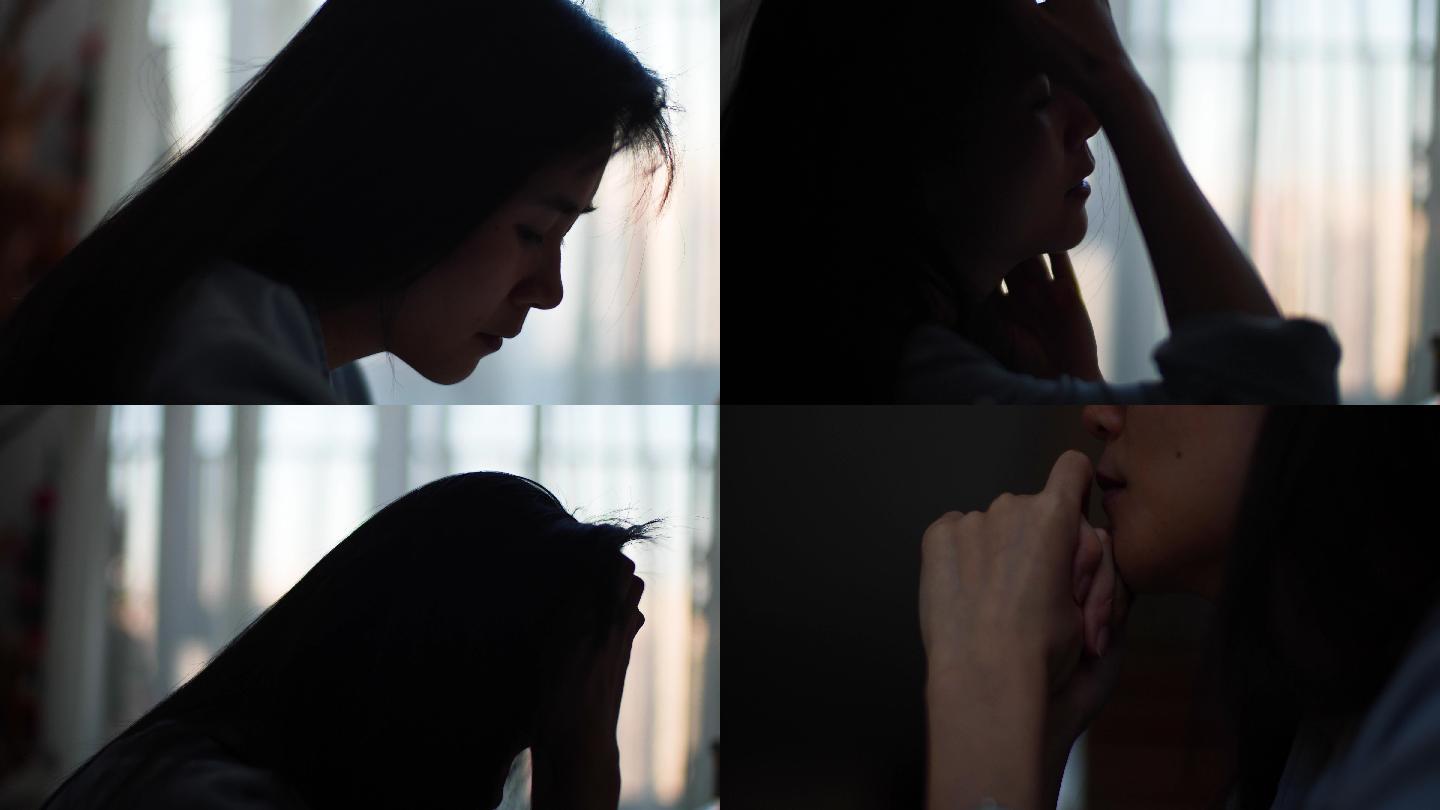 女孩伤感情绪4k素材_3840x2160_高清视频素材下载(:)