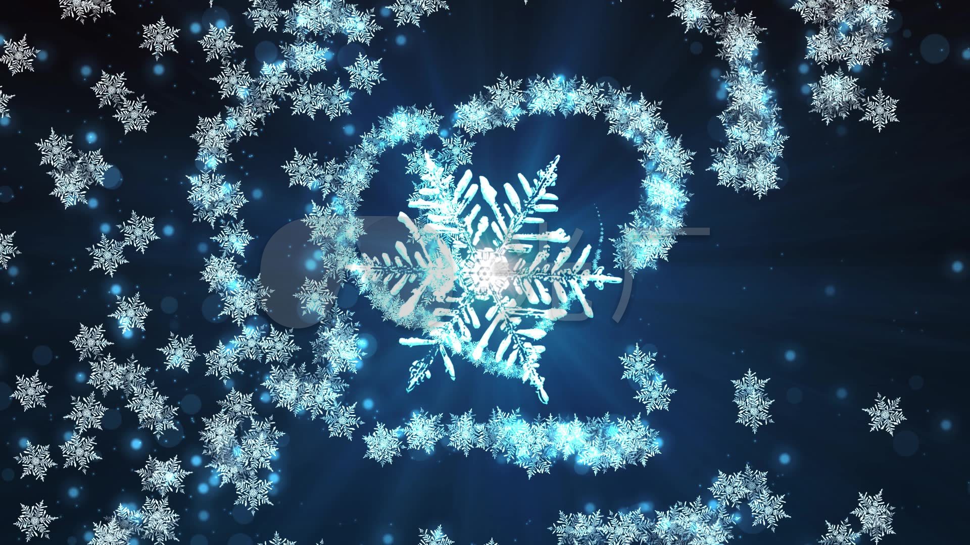 浪漫唯美雪花飞舞舞台背景