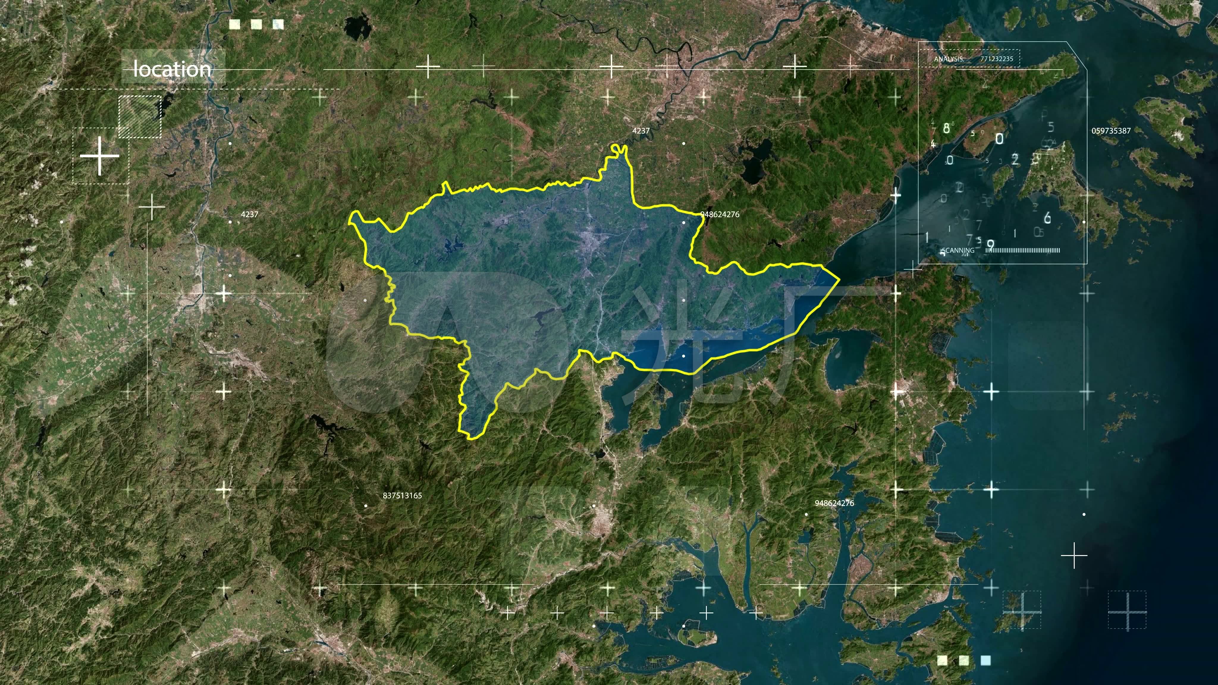 奉化区地图13_4096x2304_高清视频素材下载(编号:)