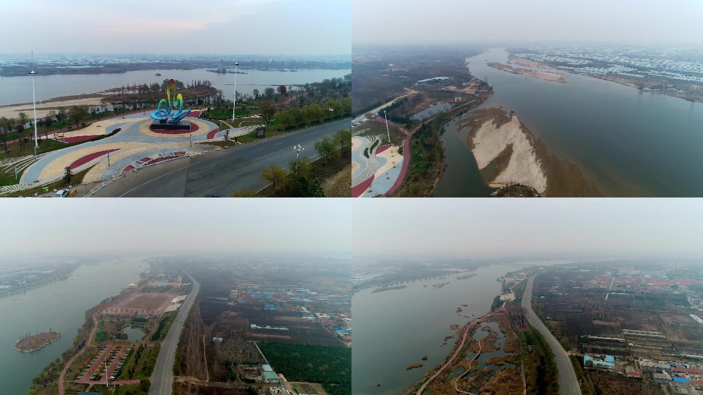 在沂河岸边拍摄,下午拍摄的.沂南段蒙山沂水标志.