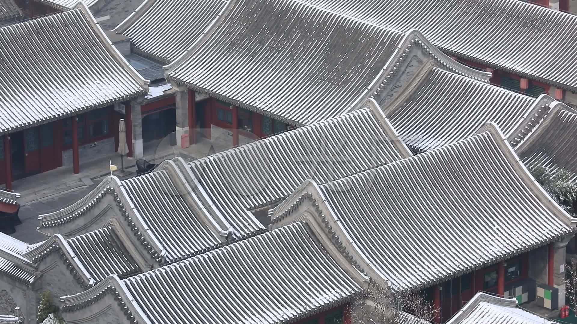 雪后北京四合院屋顶_1920x1080_高清视频素材下载(:)