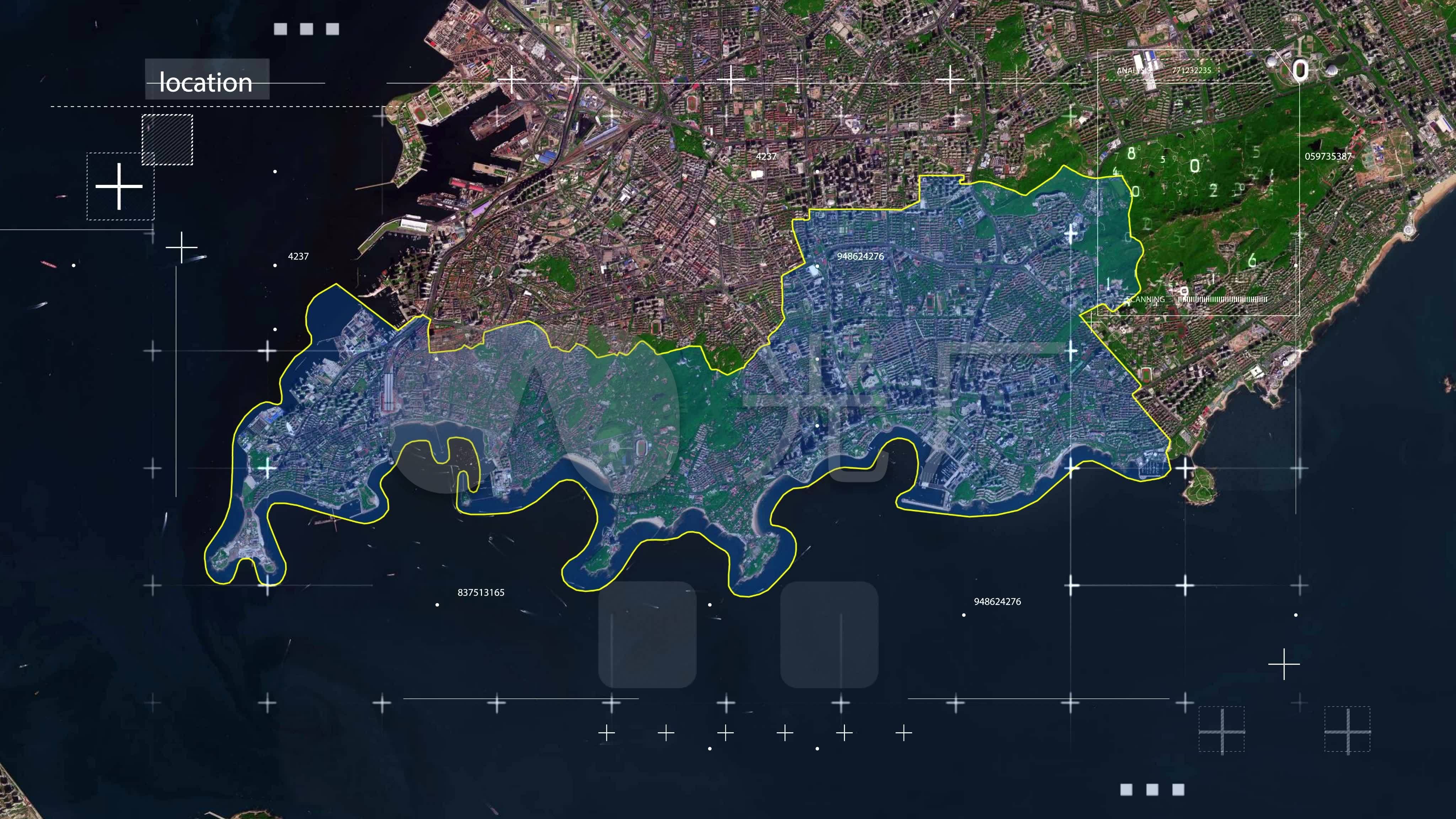 青岛市南区-青岛地图鲁60_4096x2304_高清视频素材下载(编号:4126366)