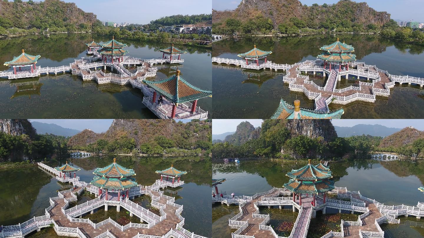 广东 肇庆  航拍  七星岩景区  高清 4k   精灵4   视频素材