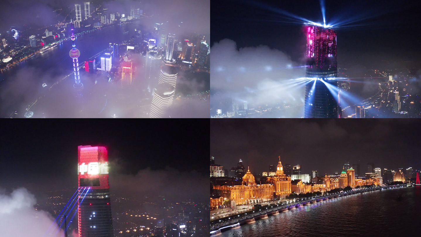 2019上海魔都地标震撼夜景航拍