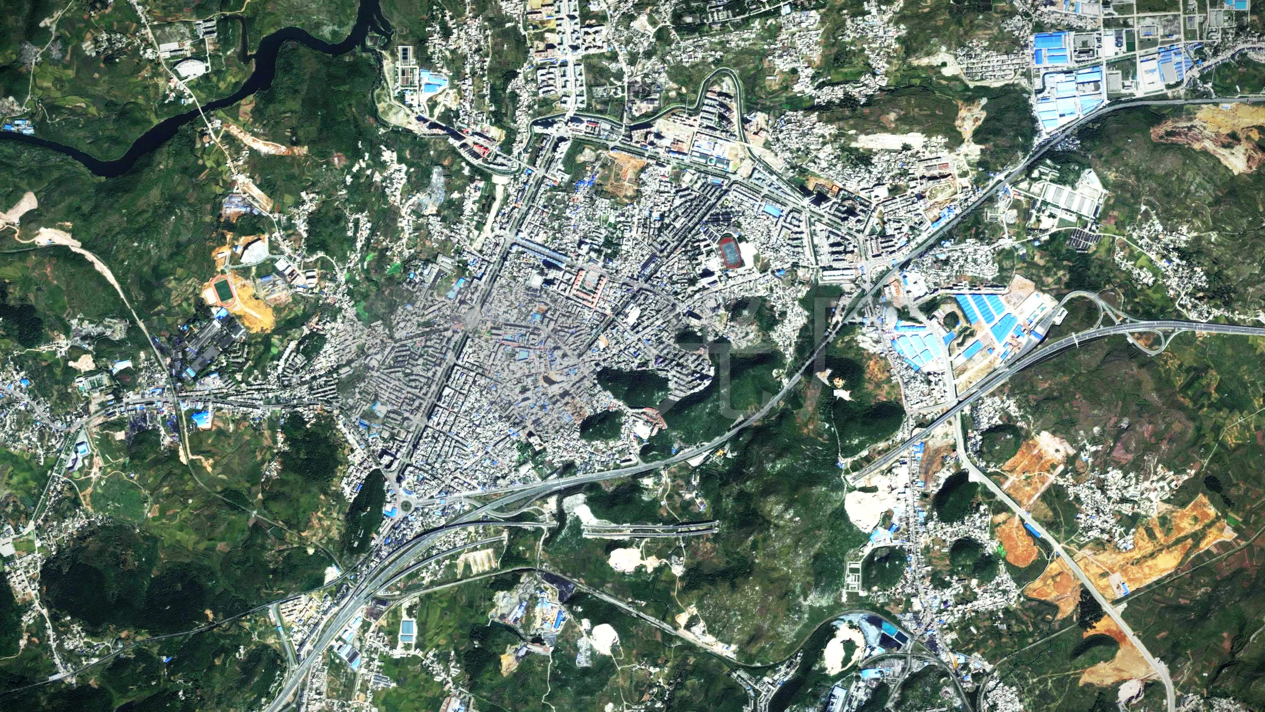 清镇市-黔地图19_4096x2304_高清视频素材下载(编号:)