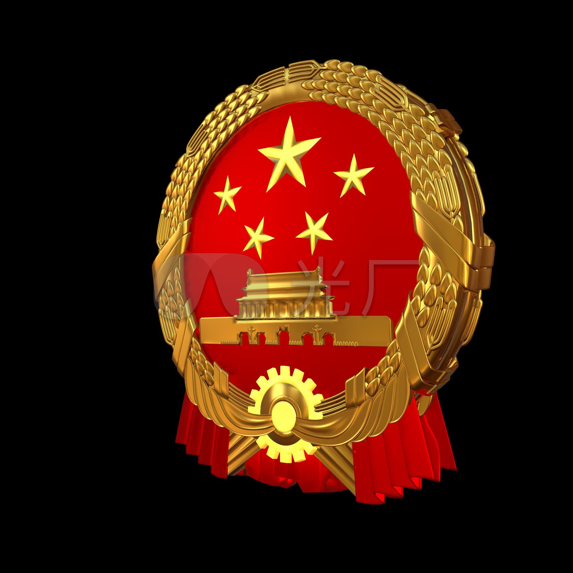 国徽旋转带通道_1920x1920_高清视频素材下载(编号:4139571)_影视包装