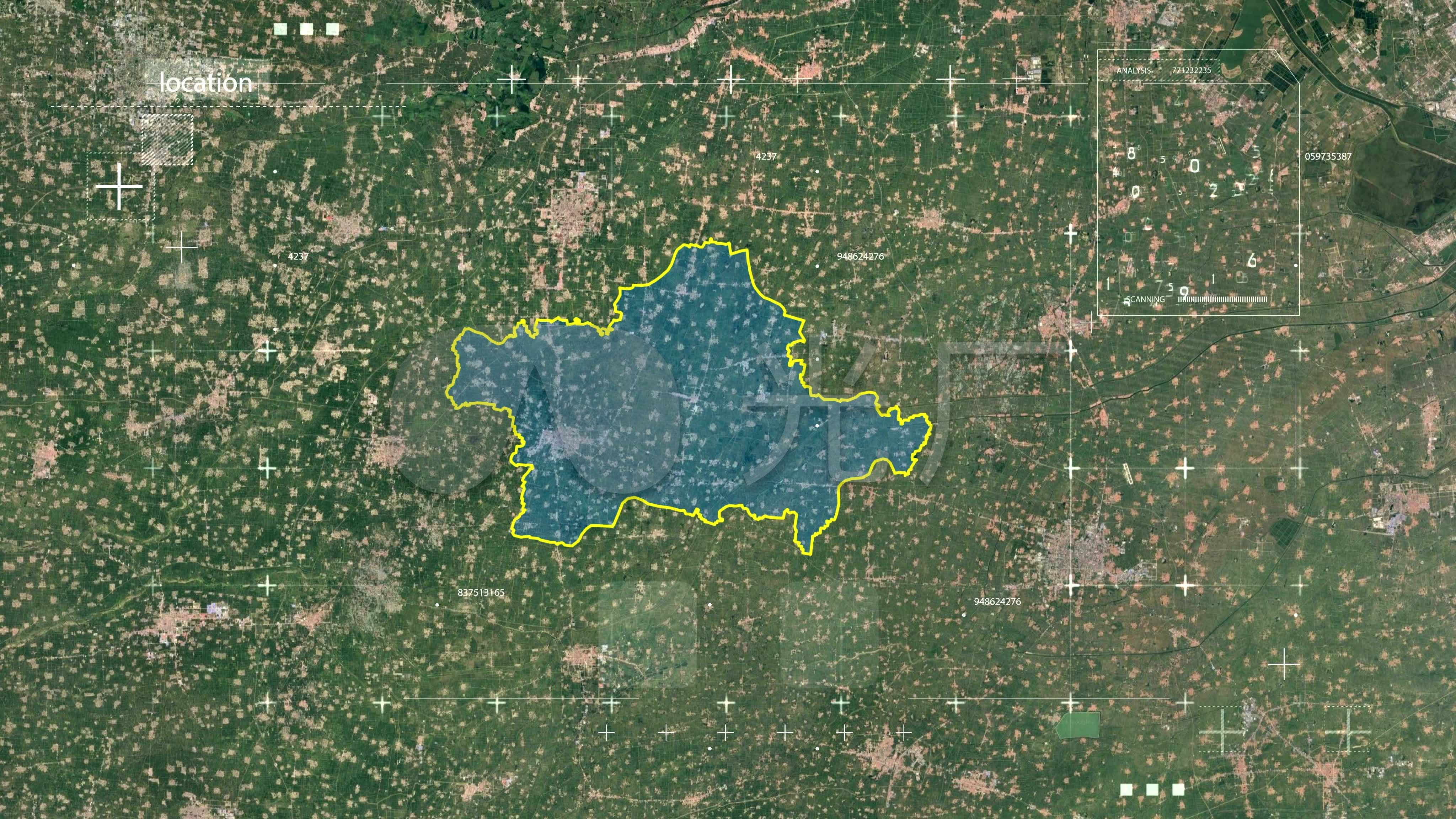 河间市-冀地图26_4096x2304_高清视频素材下载(编号:)