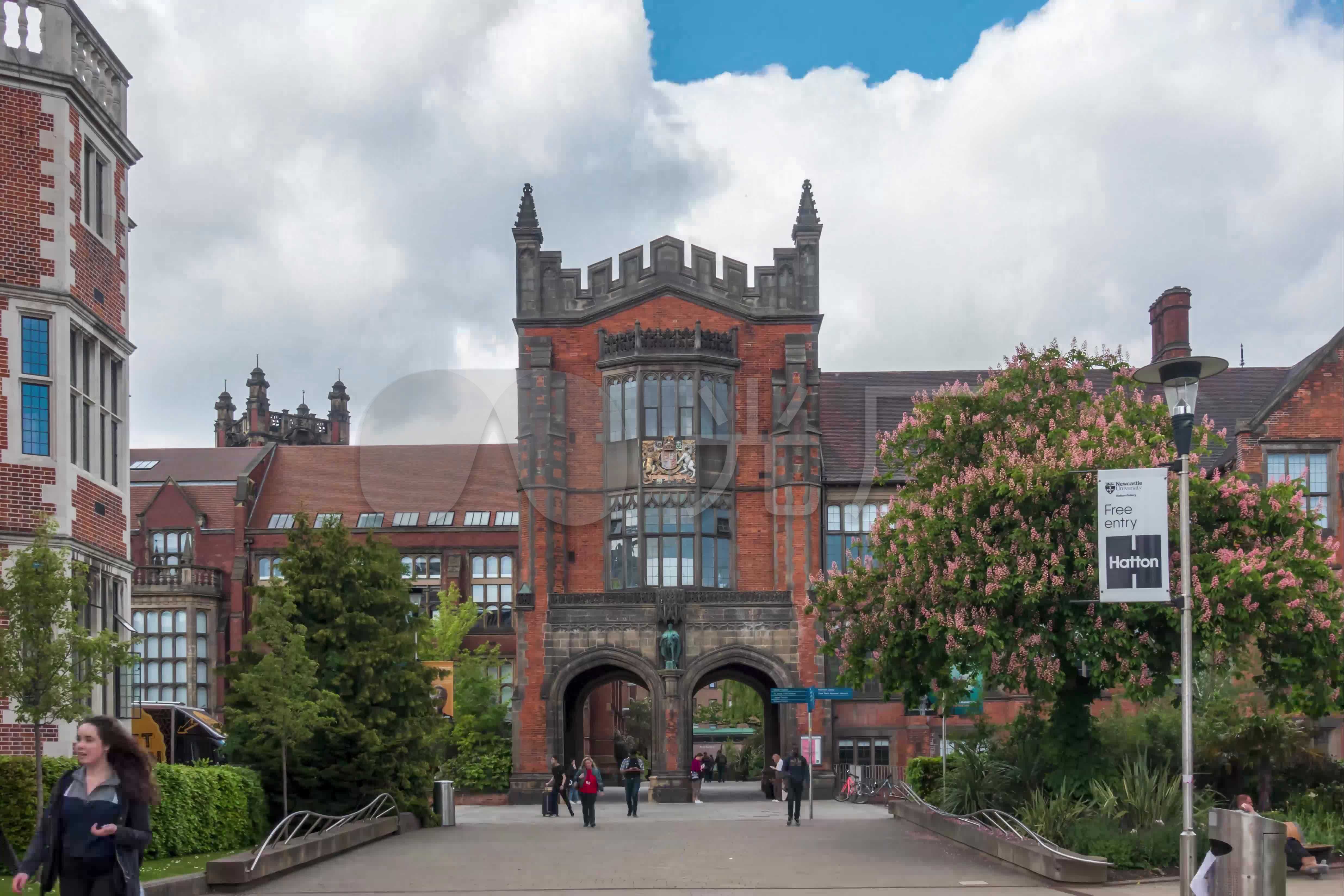 英国纽卡斯尔大学校园延时摄影4k高清