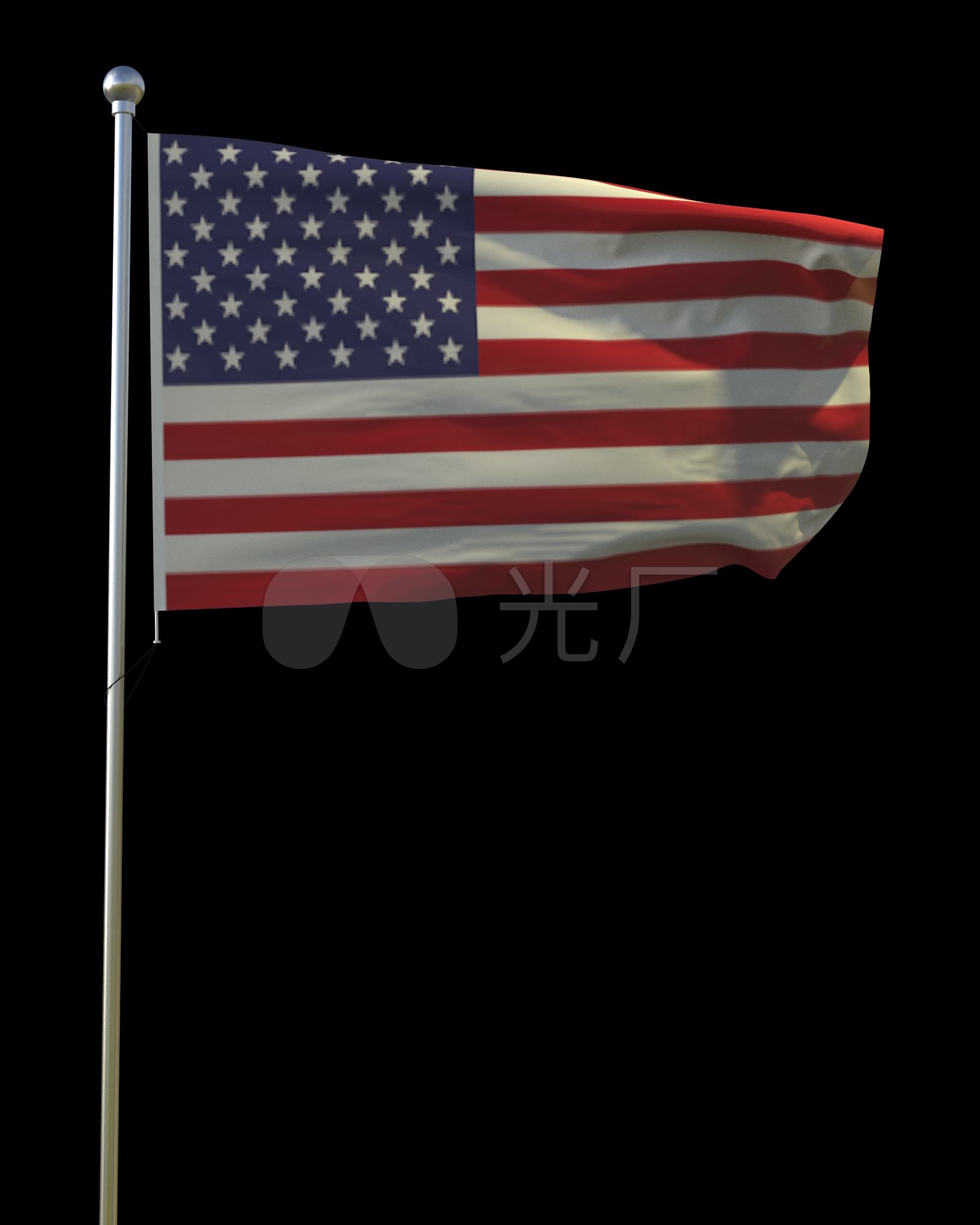 flag_us美国国旗_loop_1600x2000_高清视频素材下载
