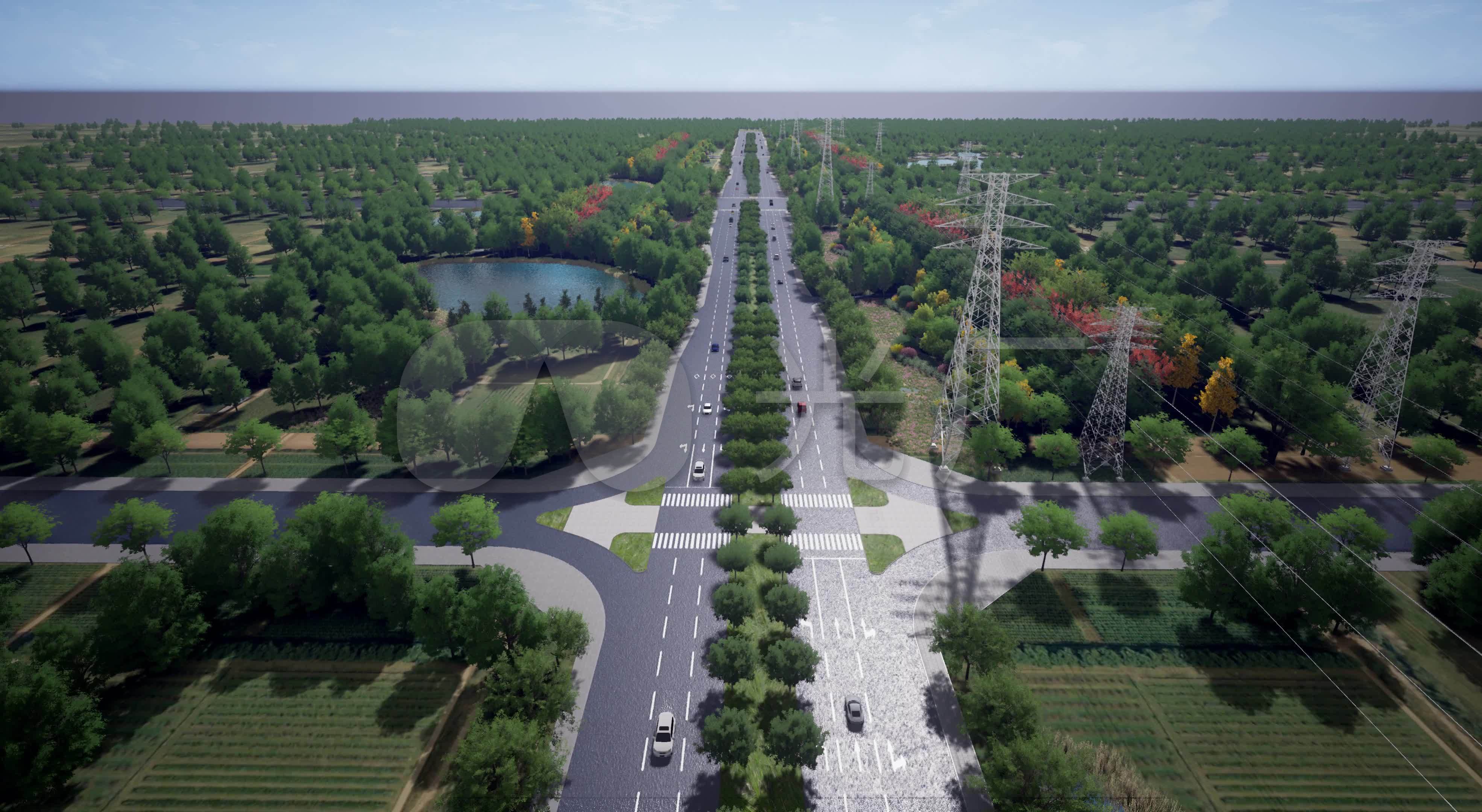 鸟瞰道路推进