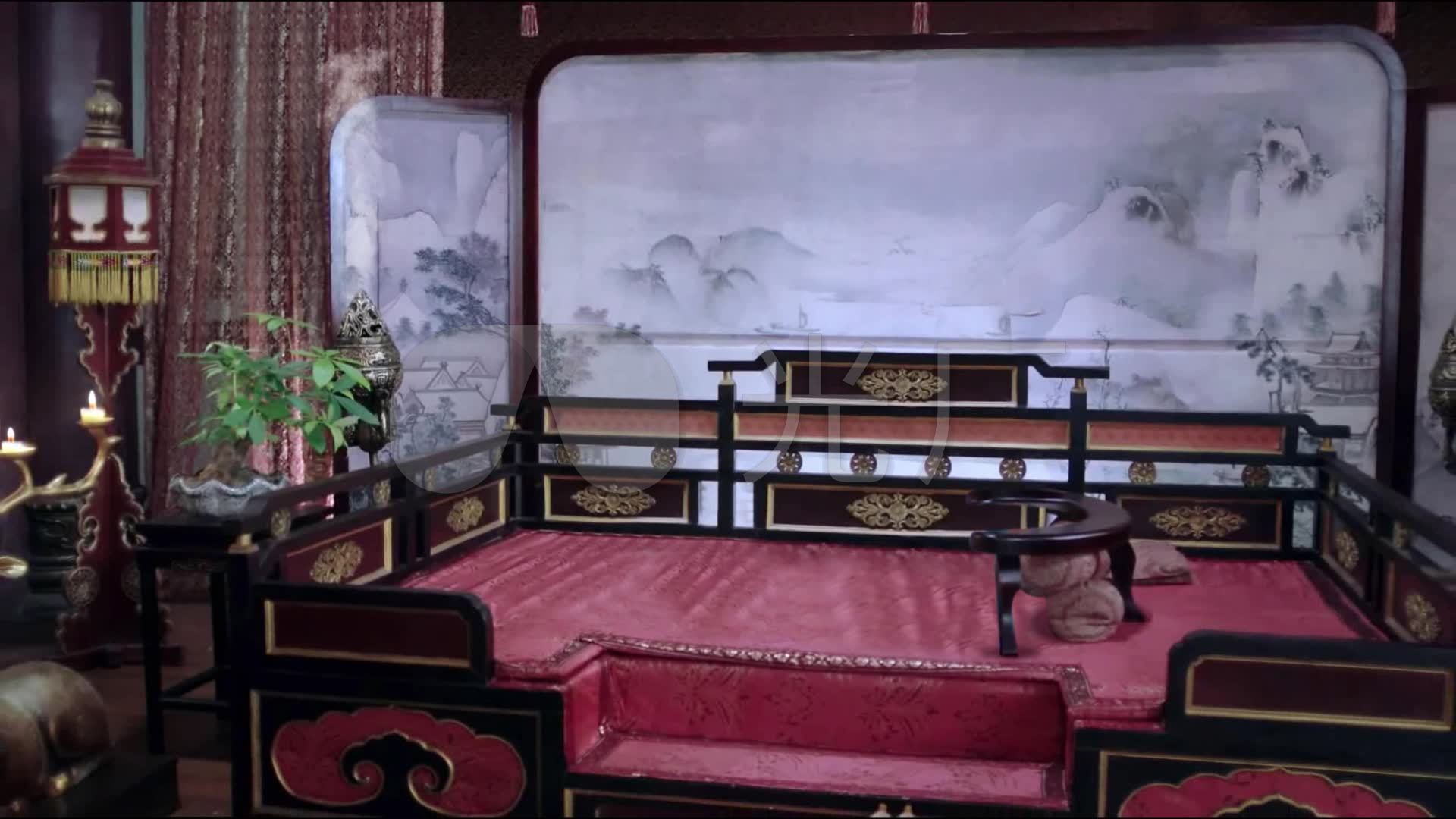 古代建筑床闺房房间