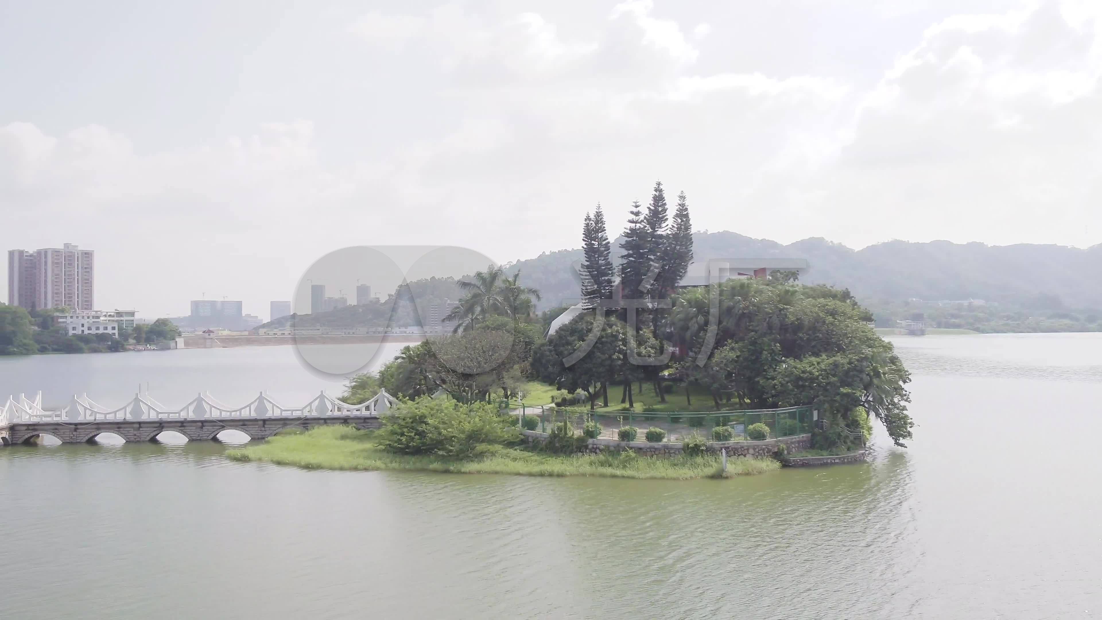 深圳宝安石岩湖,石岩湖水库航拍_3840x2160_高清视频素材下载(编号