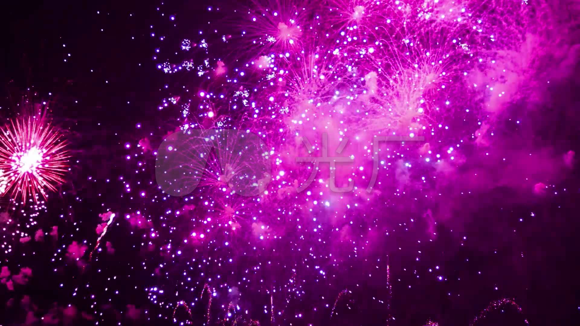 夜空紫色梦幻绚烂烟花_1920x1080_高清视频素材下载(编号:4158364)