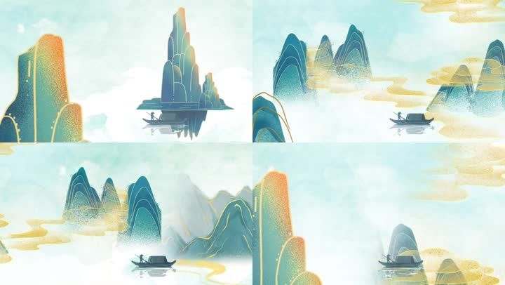 唯美山水古风背景_1920x1080_高清视频素材下载(编号