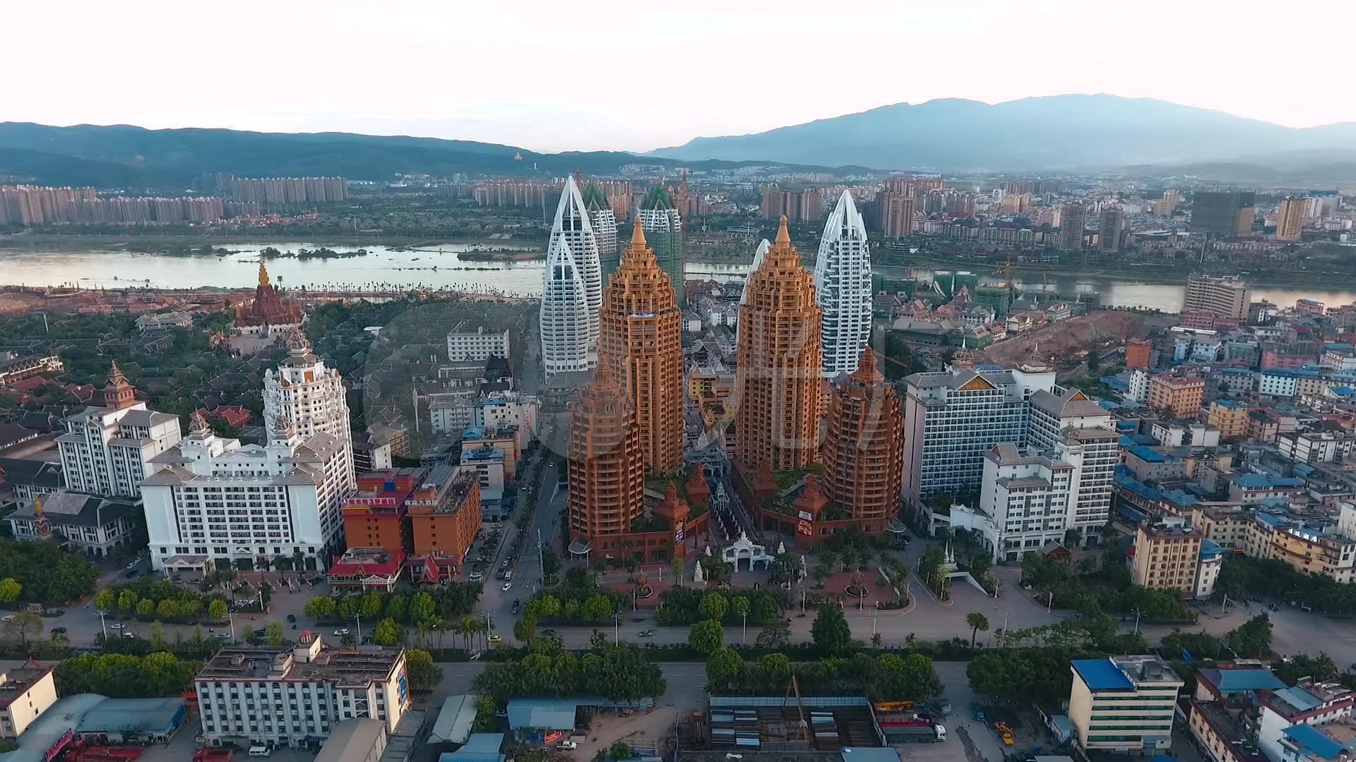航拍,云南西双版纳告庄全景_视频素材包下载(编号:4162344)_实拍视频