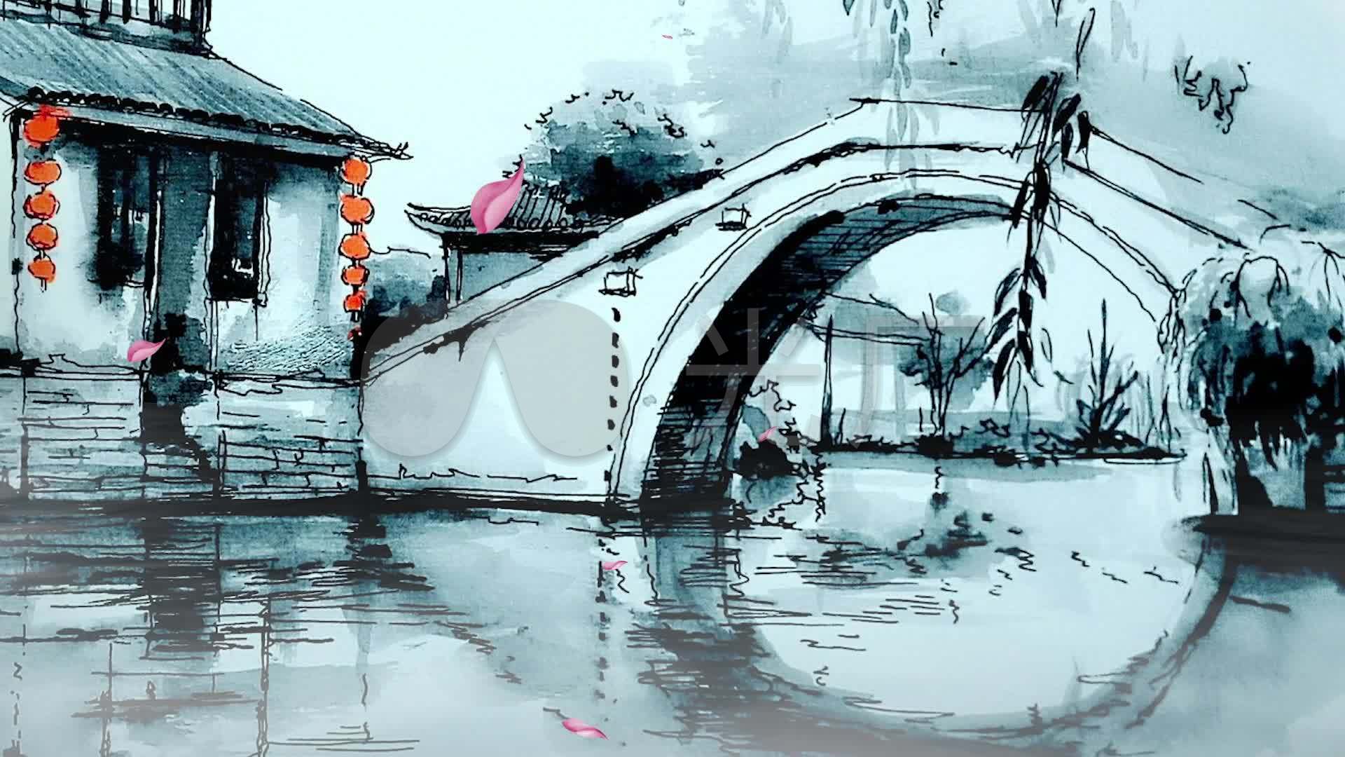 梦里水乡烟雨江南_1920x1080_高清视频素材下载(编号