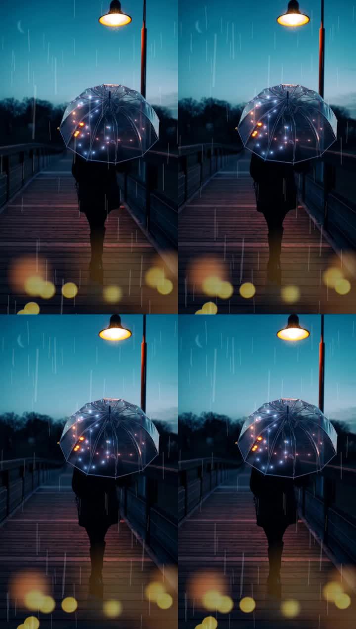 【竖视频】雨中打伞