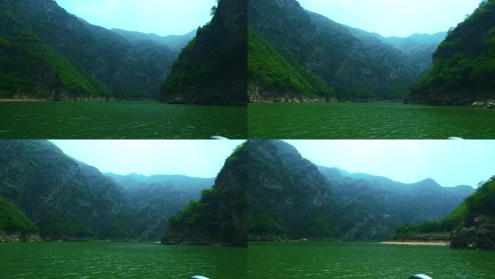 山水自然风光峡谷渭河峡谷青山绿水