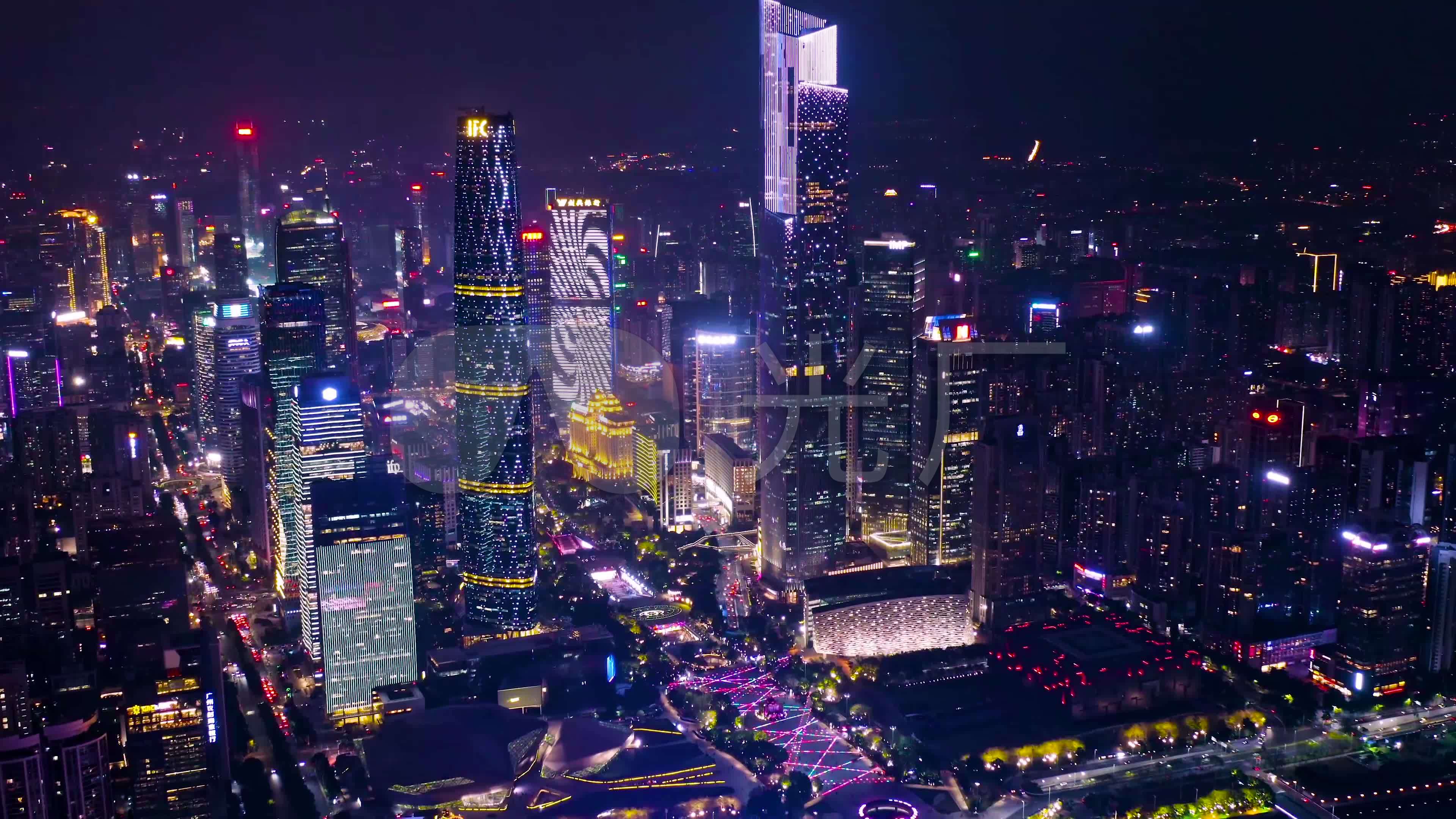 4k广州cbd夜景小蛮腰电视塔_3840x2160_高清视频素材