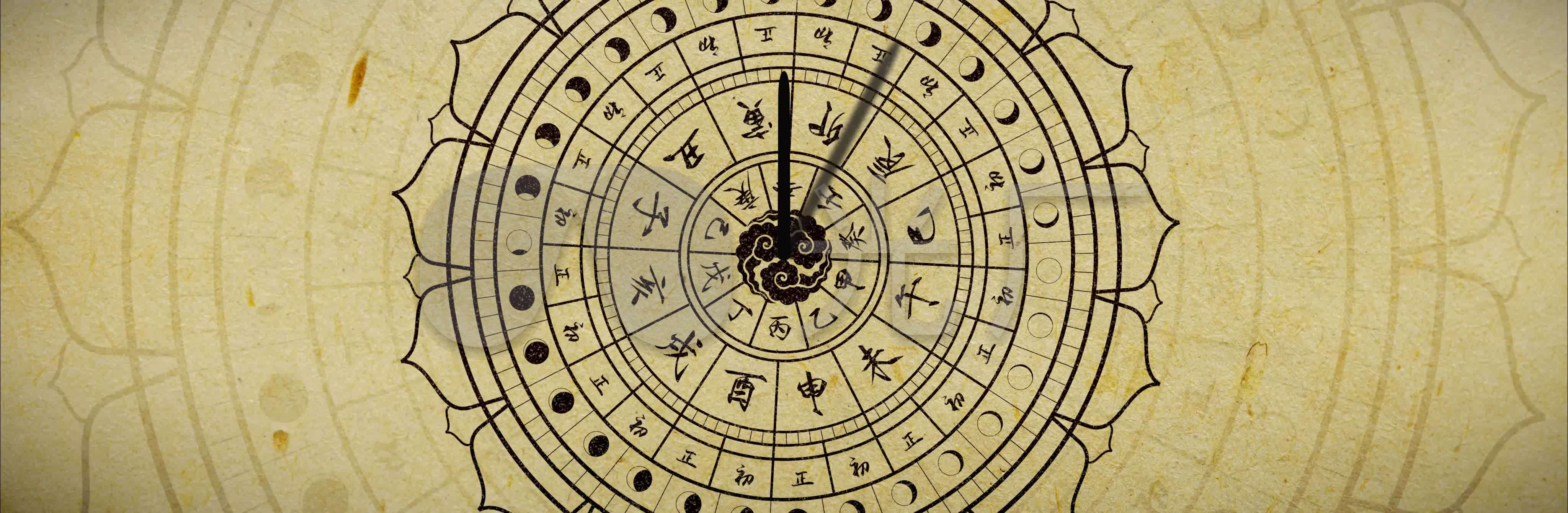 长安十二时辰倒计时日晷_4096x1340_高清视频素材下载