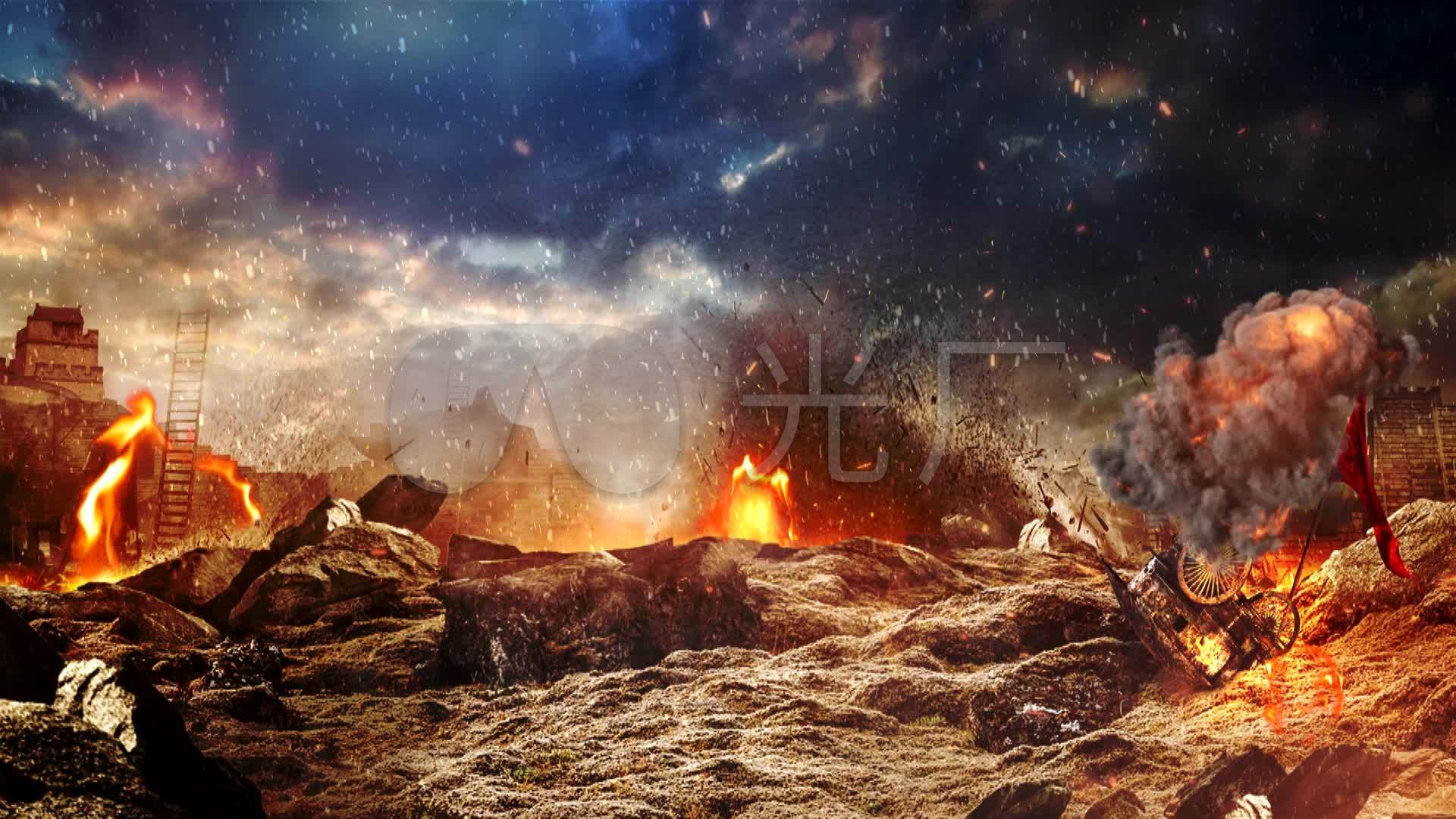 战争题材战场背景_1920x1080_高清视频素材下载(编号