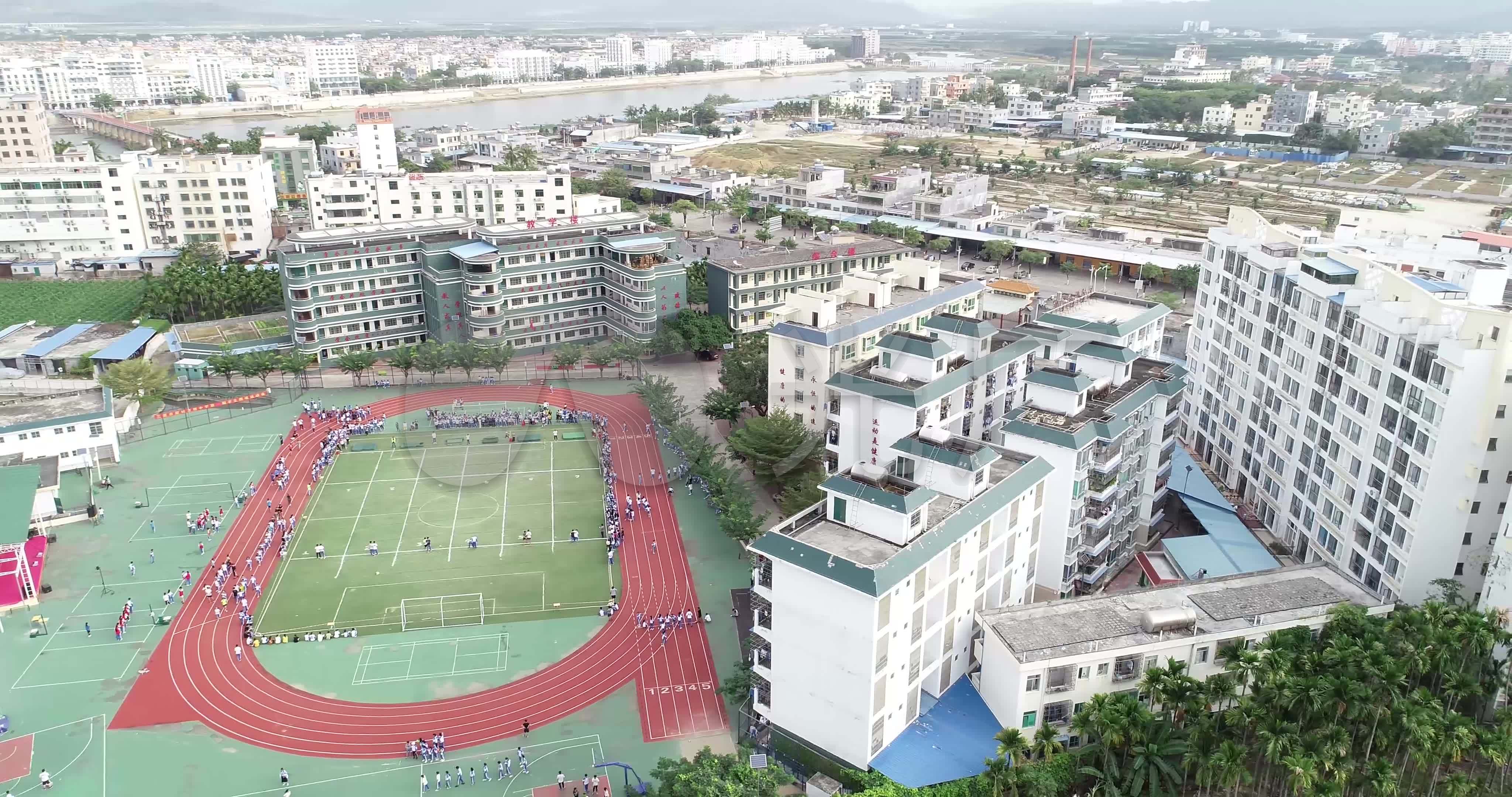 4k航拍海南中学崖城高级中学