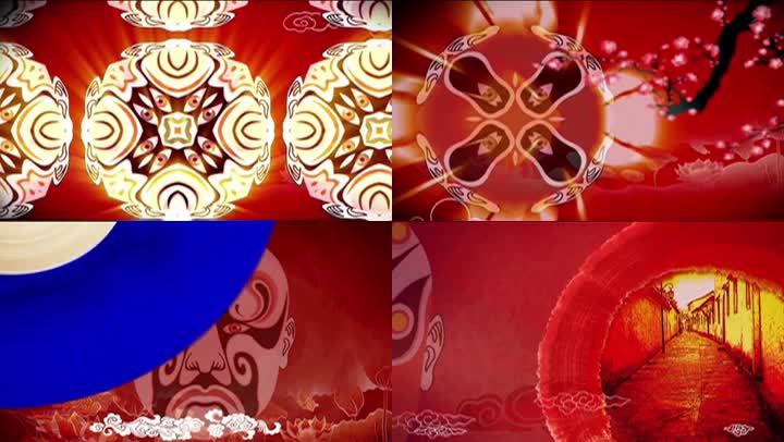 脸谱国粹传统文化变脸配乐说唱戏曲背景年会晚会背景新年元旦春节春晚