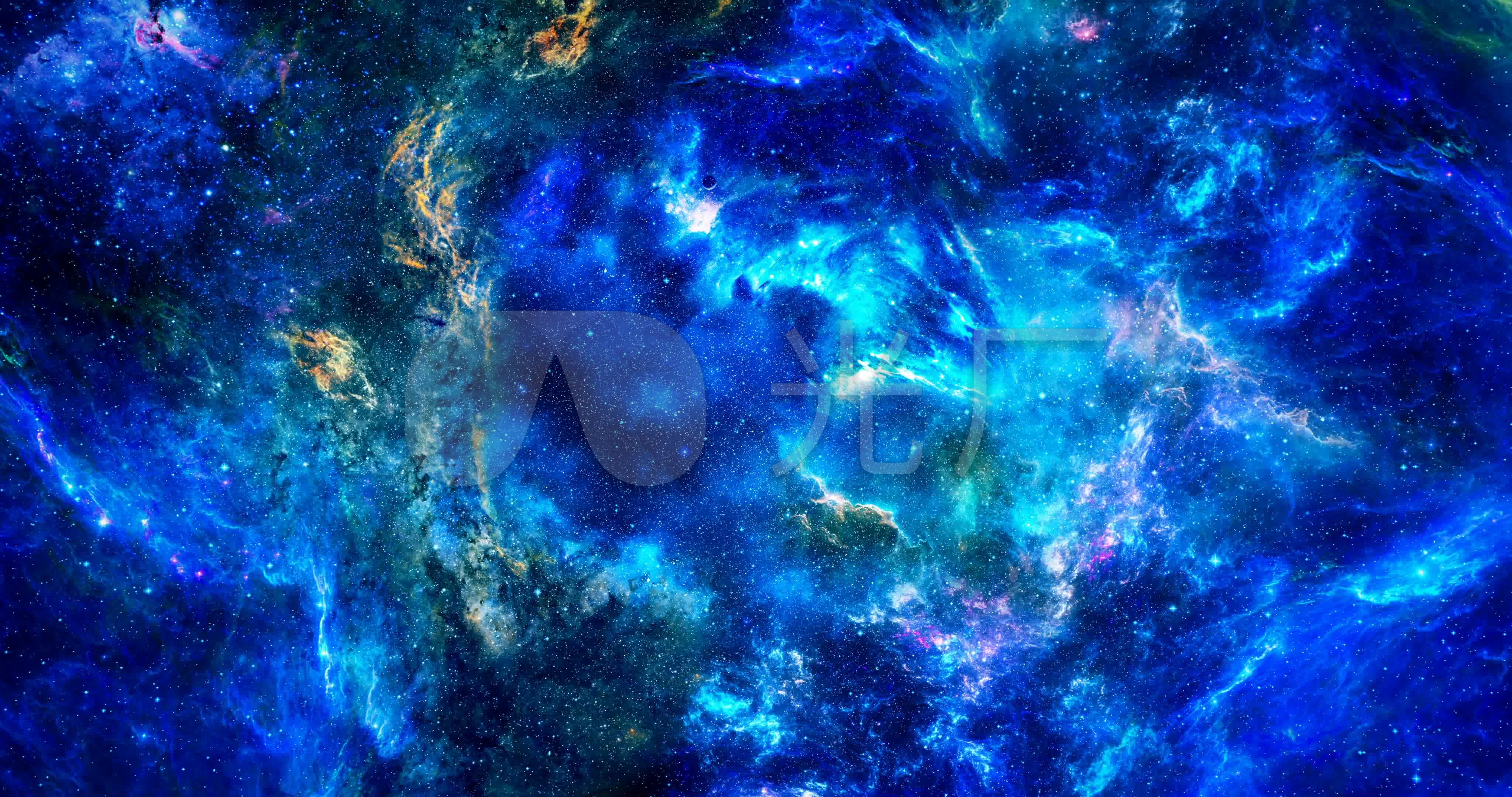 蓝色行星和恒星的抽象星云_4096x2160_高清视频素材