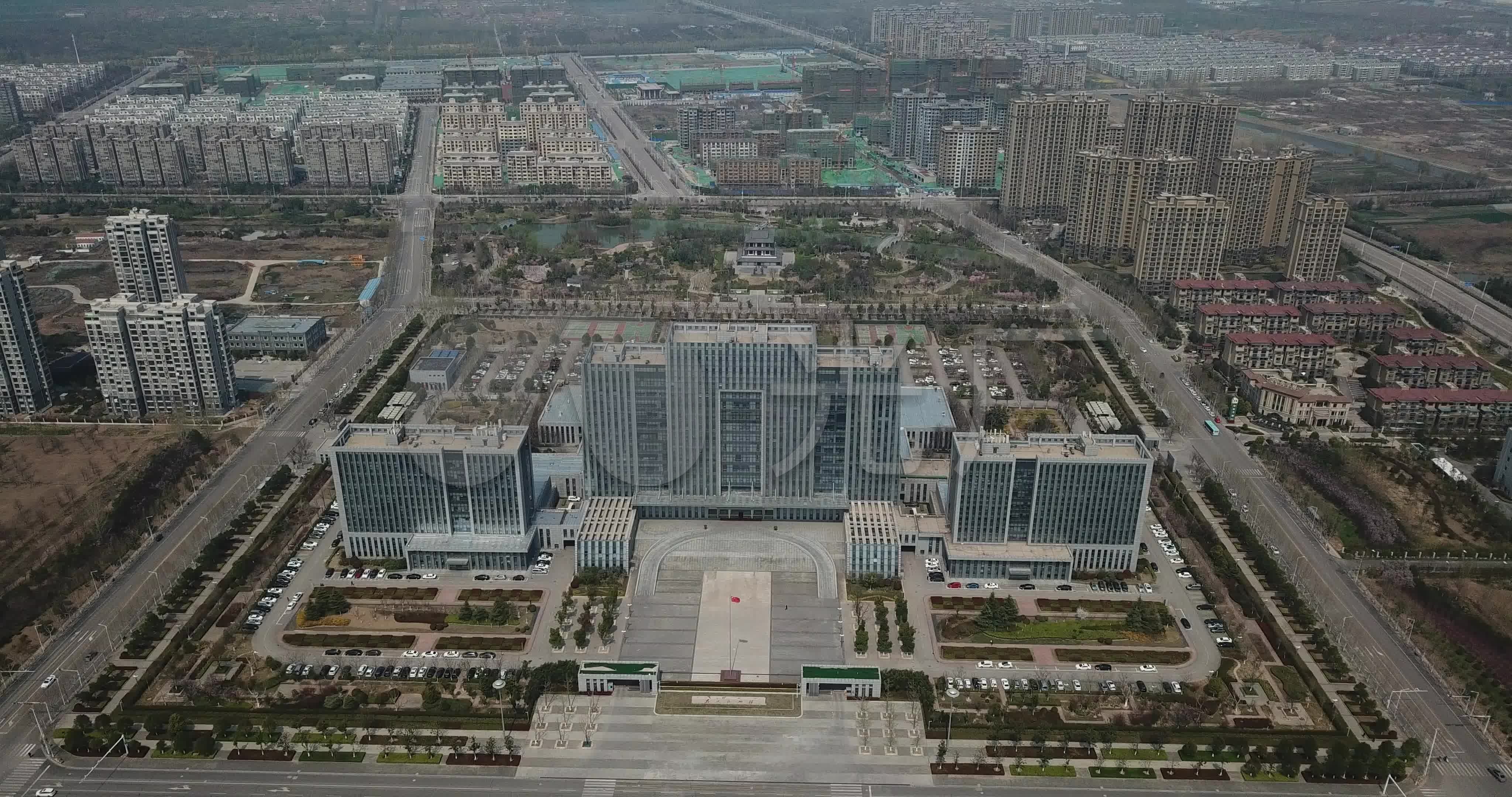 徐州沛县政府大楼4k航拍源素材_4096x2160_高清视频