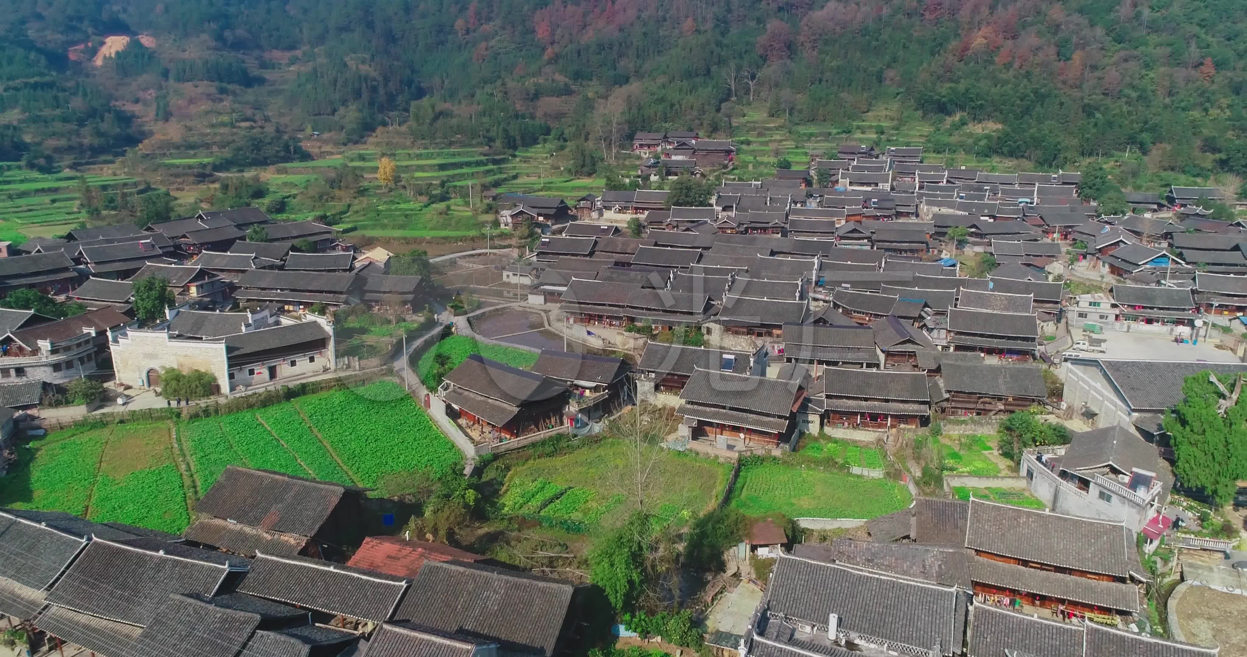 4k阳光下的湖南高椅古村08_4096x2160_高清视频素材