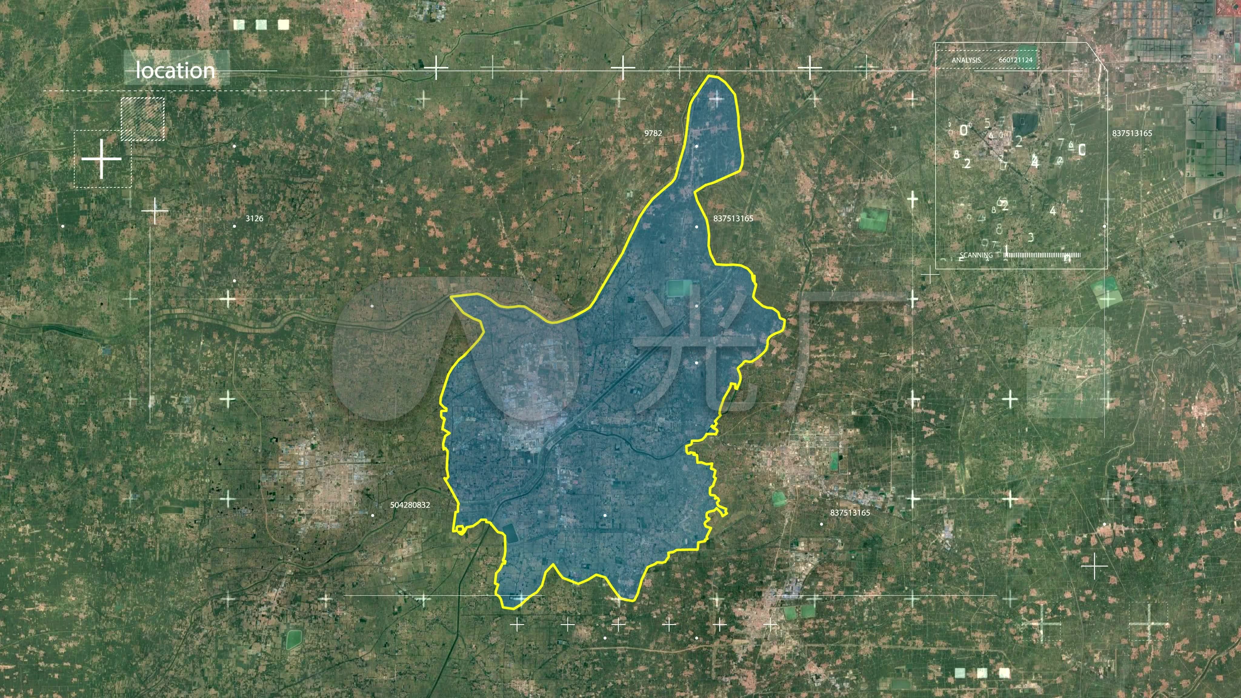 庆云县-鲁地图b36_4096x2304_高清视频素材下载(编号