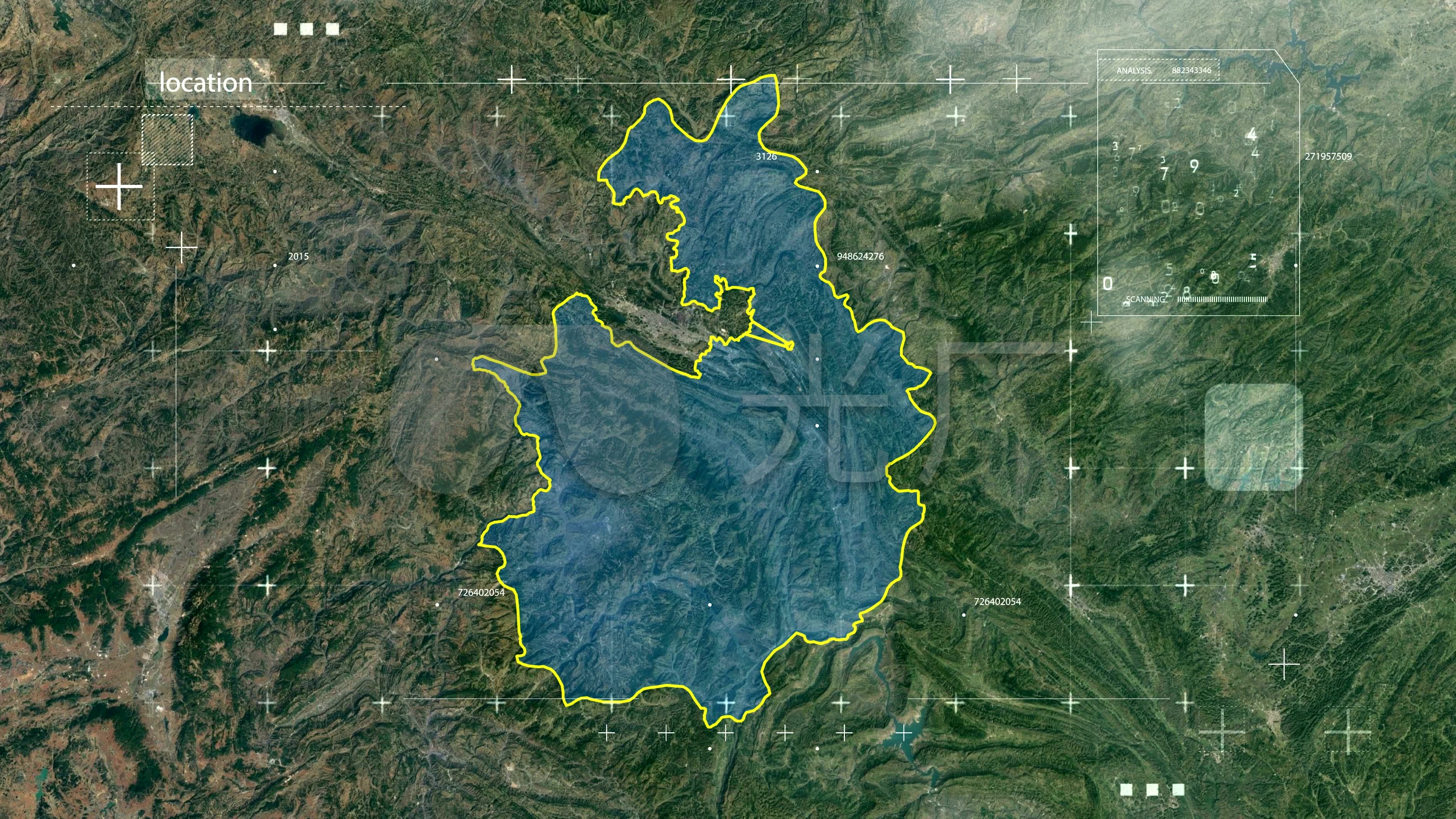 水城县-黔地图b38_4096x2304_高清视频素材下载(编号