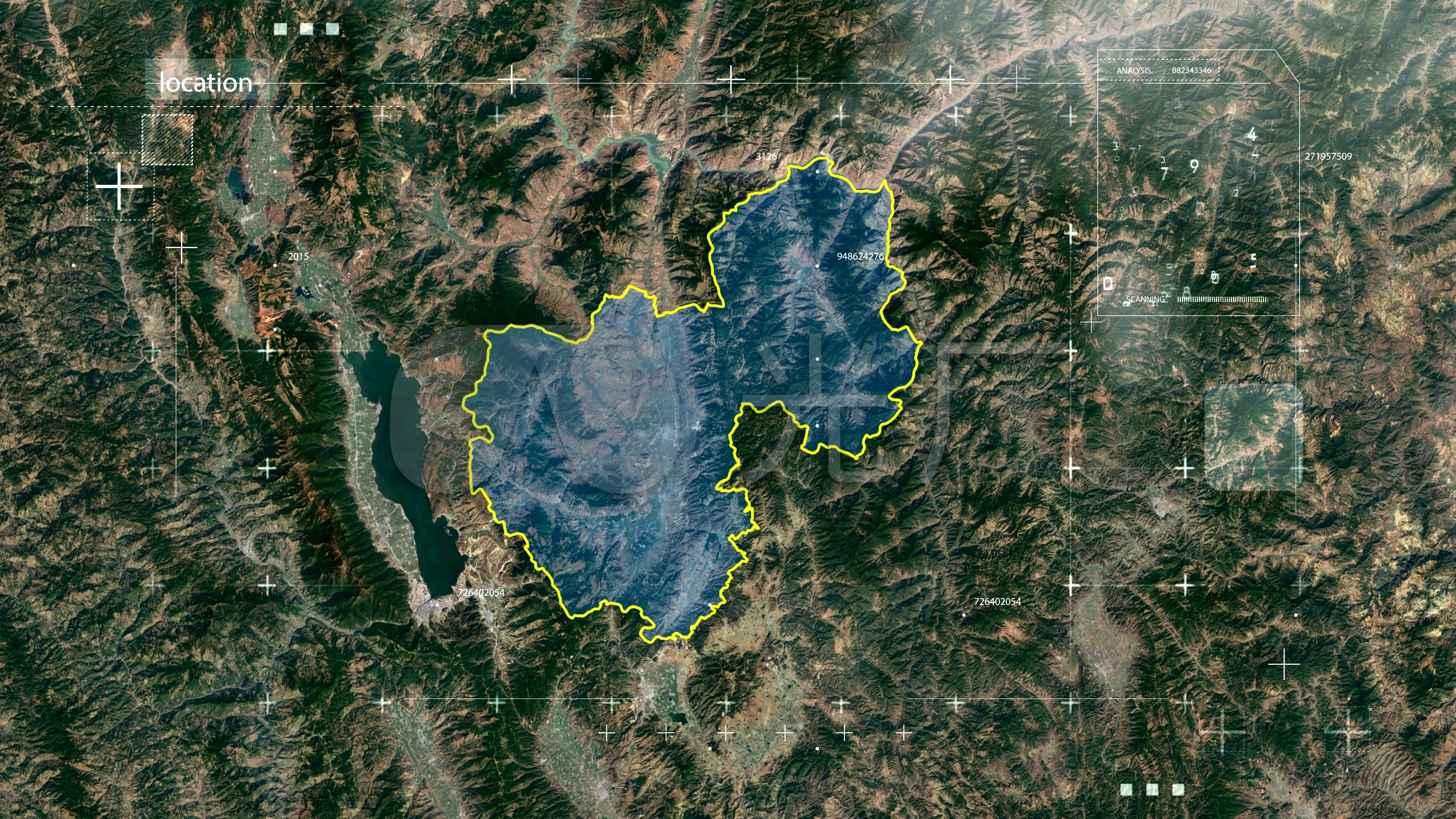 宾川县-滇地图b1_4096x2304_高清视频素材下载(编号:)