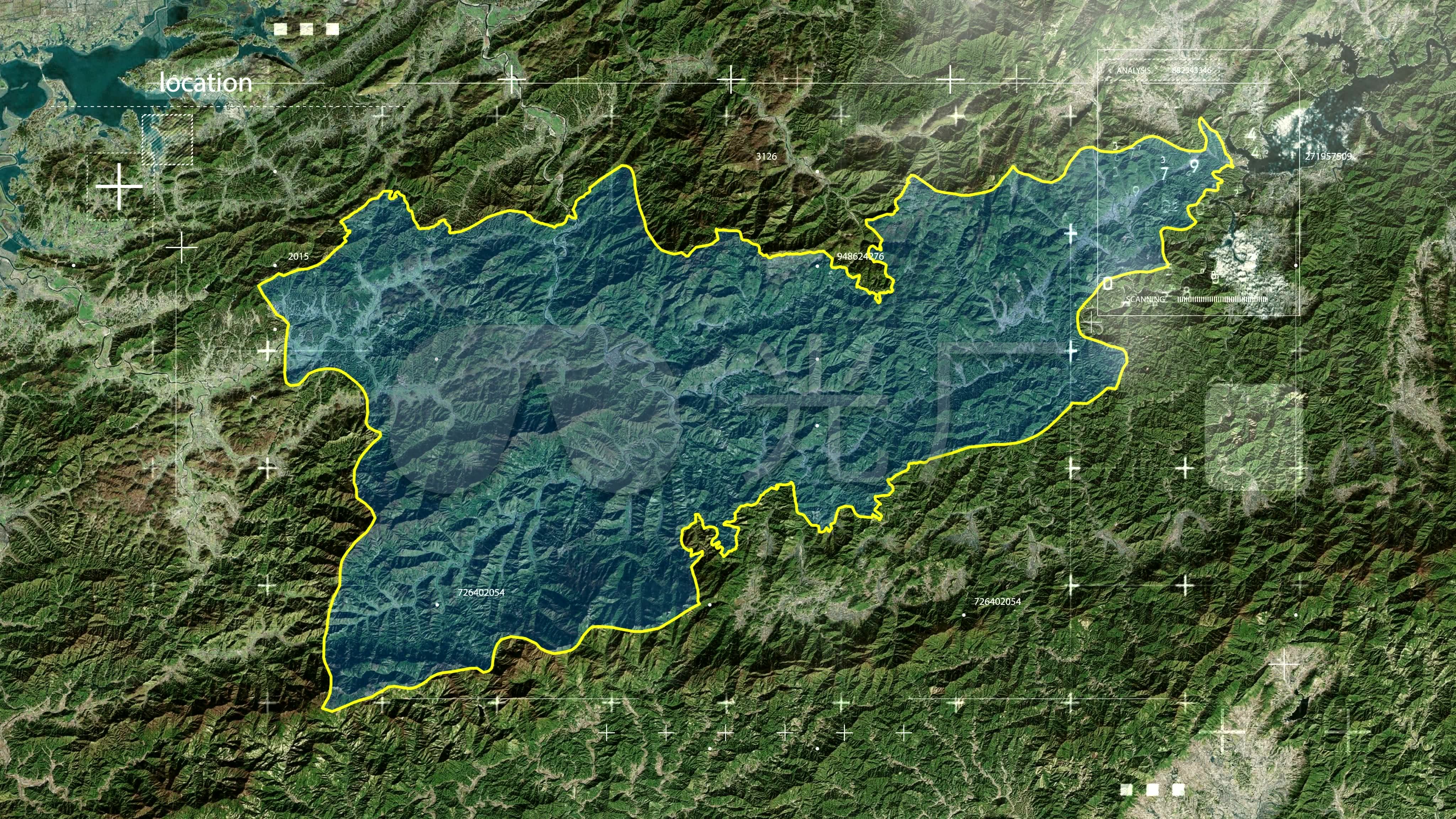 石台县-皖地图b64_4096x2304_高清视频素材下载(编号