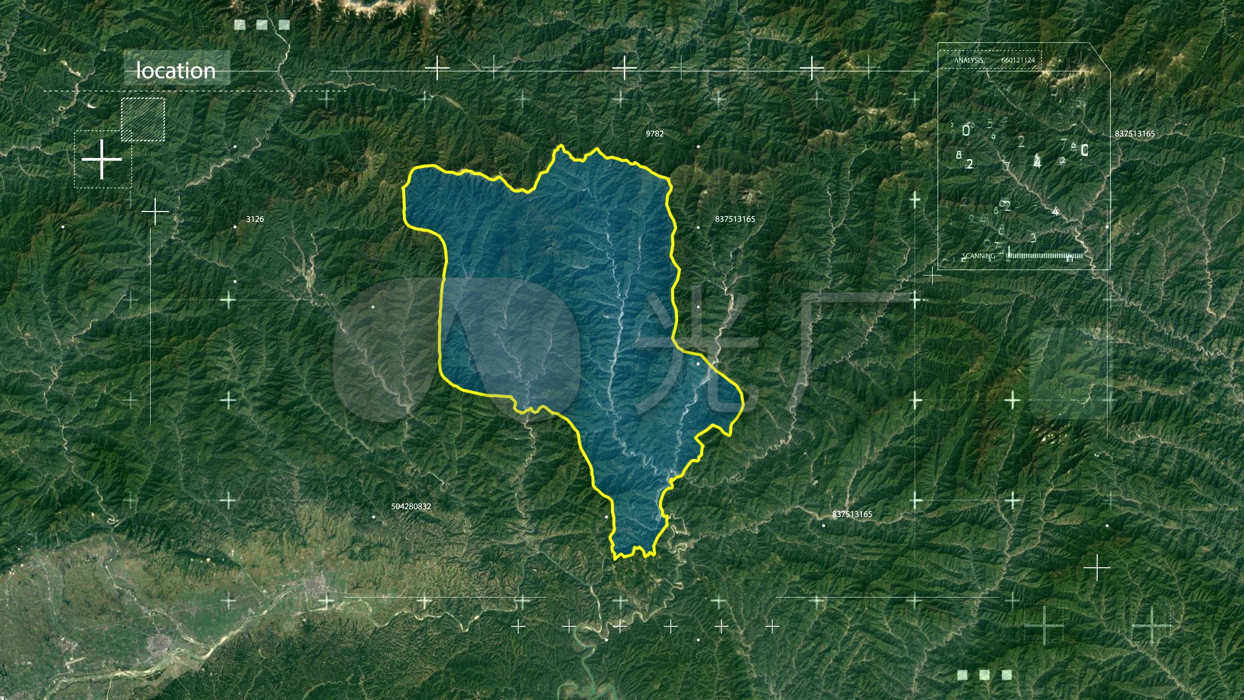 佛坪县-陕地图b11_4096x2304_高清视频素材下载(编号:4205946)_影视