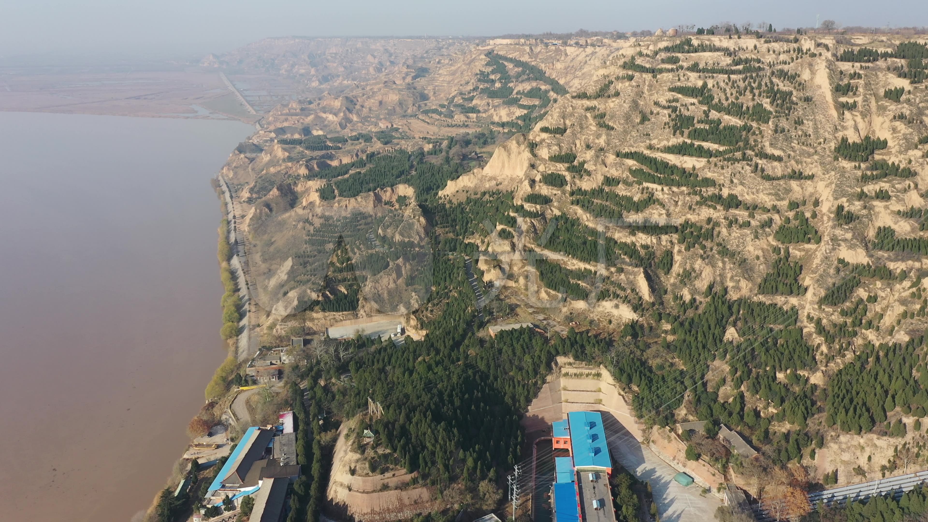 大禹渡黄河风景区_3840x2160_高清视频素材下载(编号