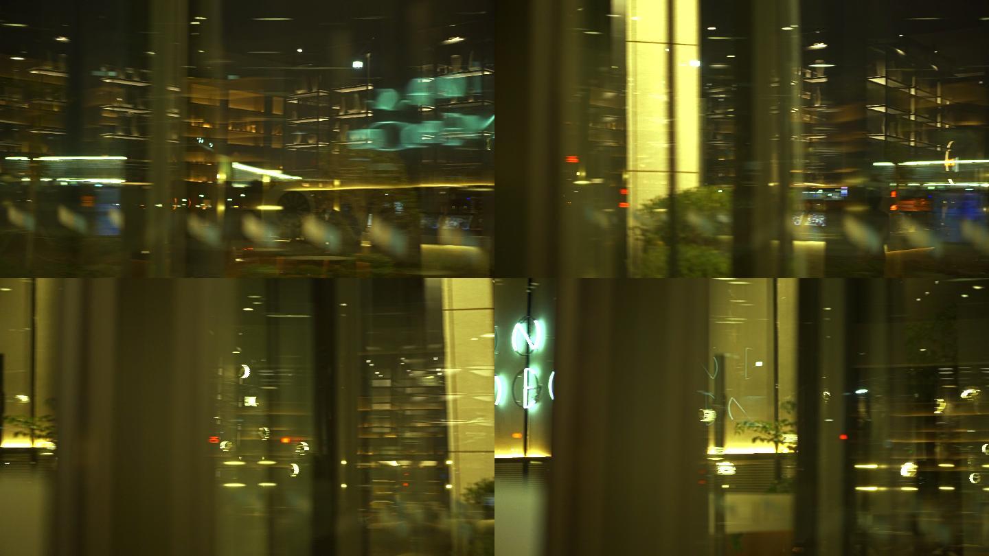 【4k】城市玻璃夜景流光