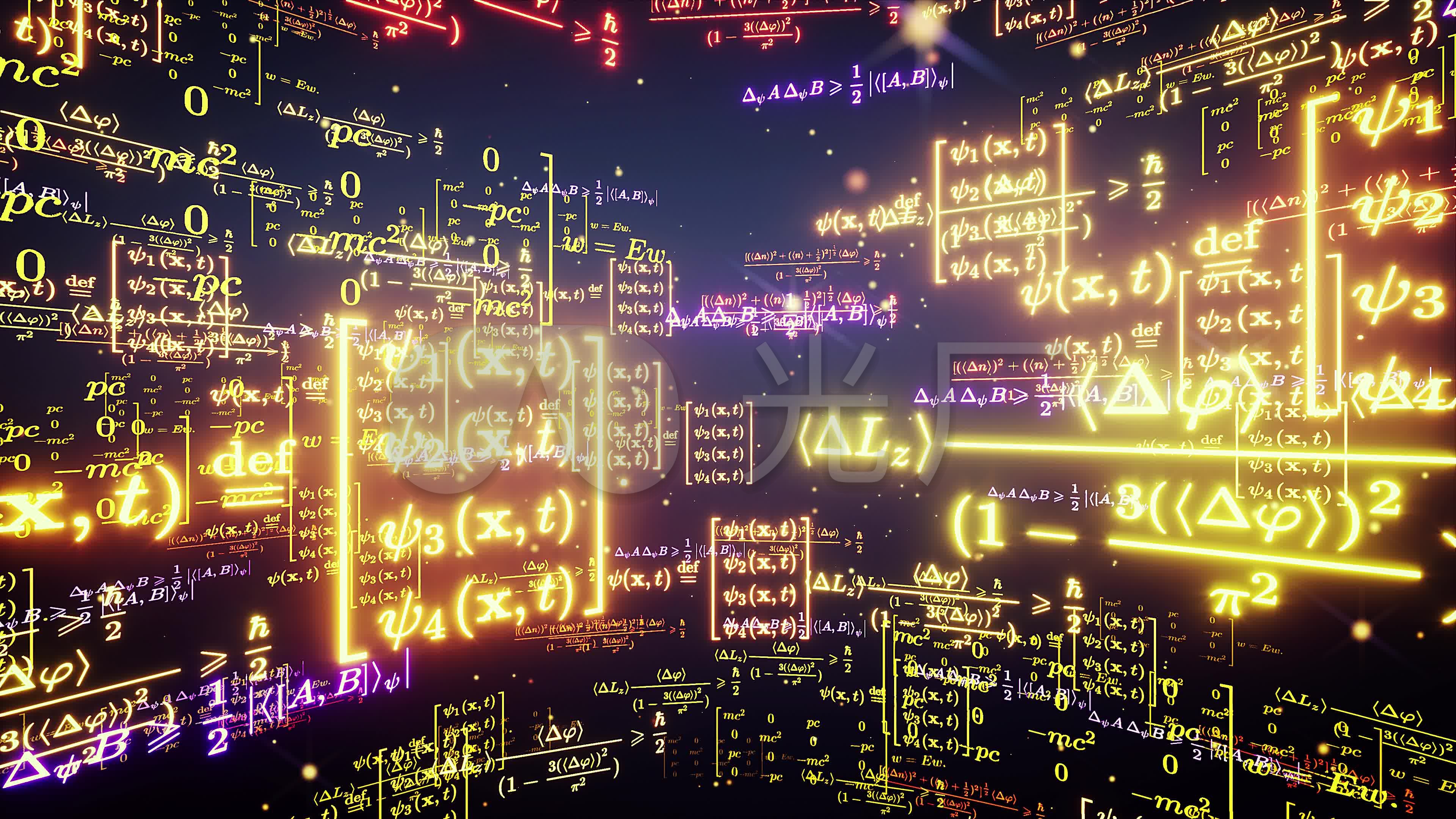 数学物理化学公式背景_3840x2160_高清视频素材下载